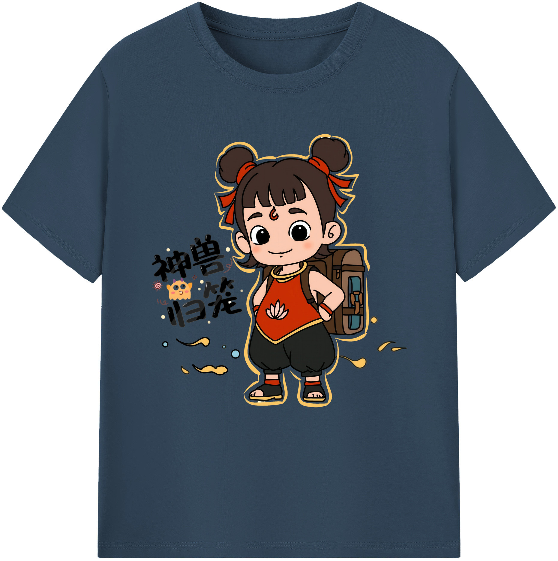 （画像用） Ne Zha 2 ナタ 魔童の大暴れ レディースカジュアルプリントTシャツ（綿100％）