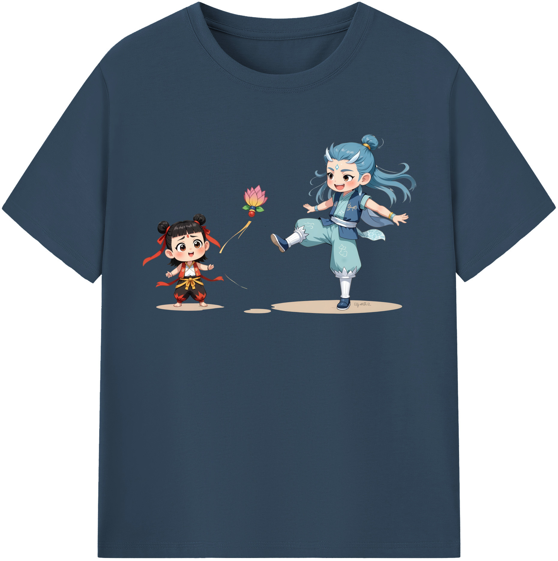 （画像用） Ne Zha 2 ナタ 魔童の大暴れ レディースカジュアルプリントTシャツ（綿100％）