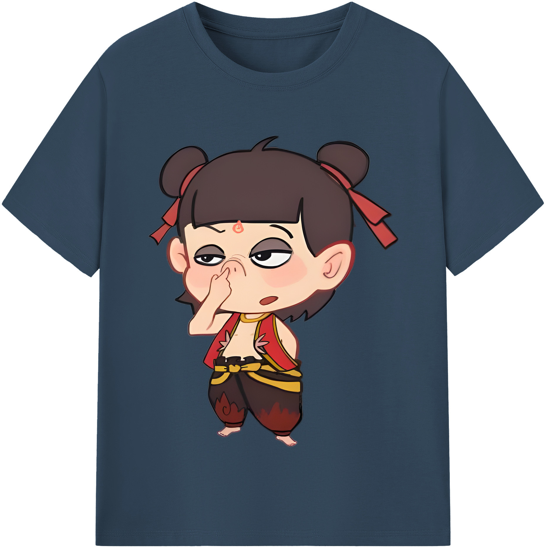 （画像用） Ne Zha 2 ナタ 魔童の大暴れ レディースカジュアルプリントTシャツ（綿100％）