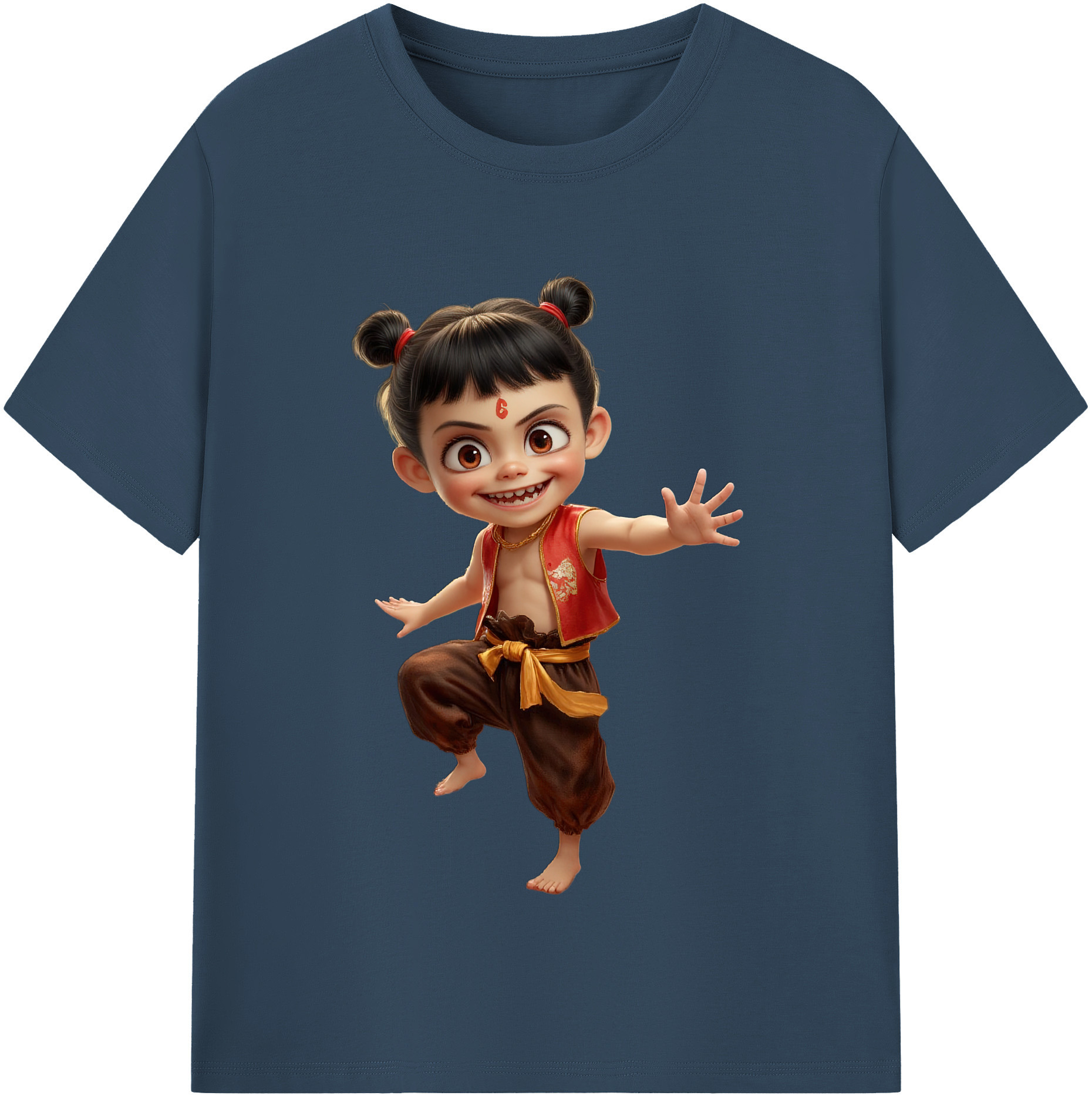 （画像用） Ne Zha 2 ナタ 魔童の大暴れ レディースカジュアルプリントTシャツ（綿100％）