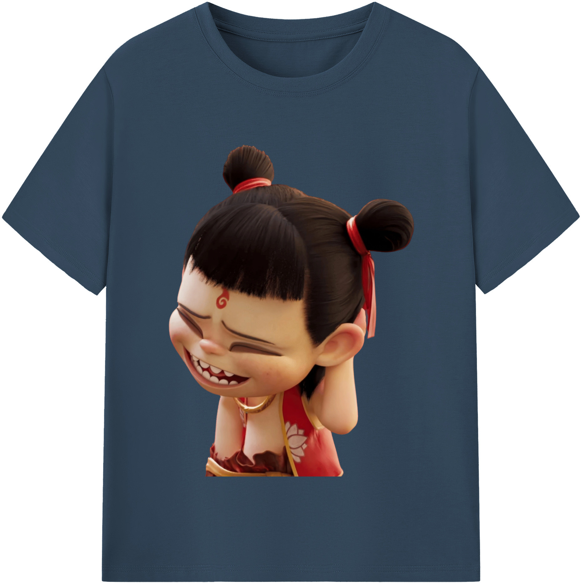 （画像用） Ne Zha 2 ナタ 魔童の大暴れ レディースカジュアルプリントTシャツ（綿100％）