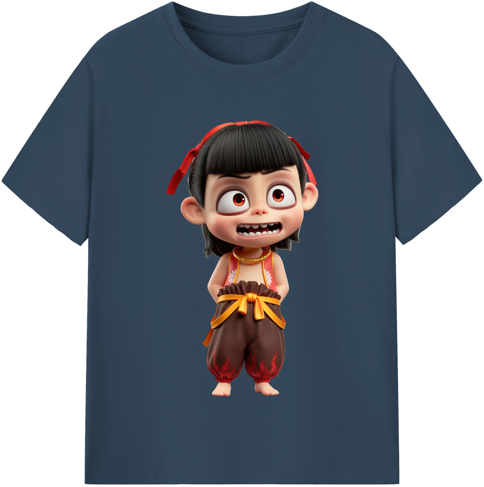 （画像用） Ne Zha 2 ナタ 魔童の大暴れ レディースカジュアルプリントTシャツ（綿100％）