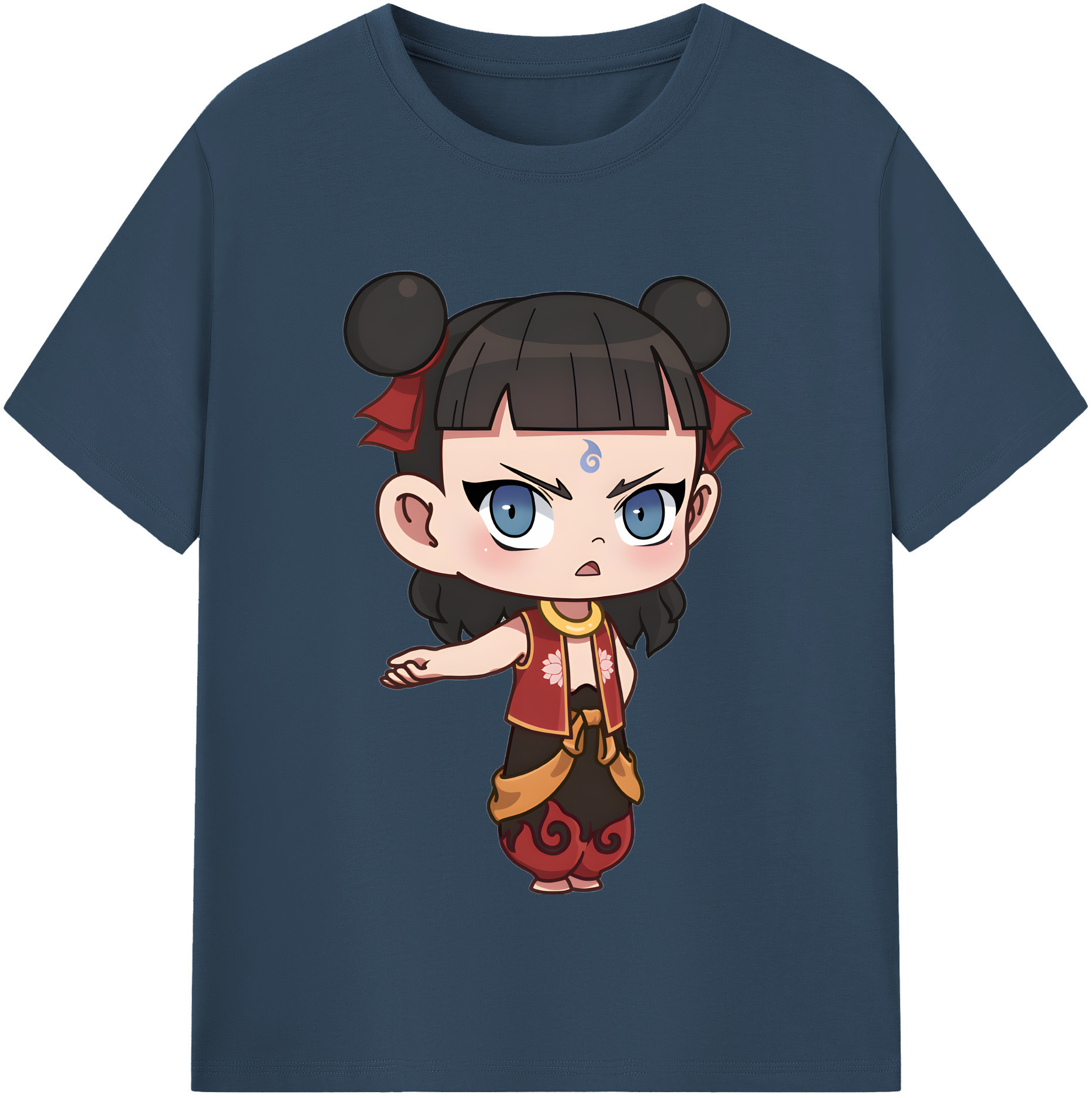 （画像用） Ne Zha 2 ナタ 魔童の大暴れ レディースカジュアルプリントTシャツ（綿100％）