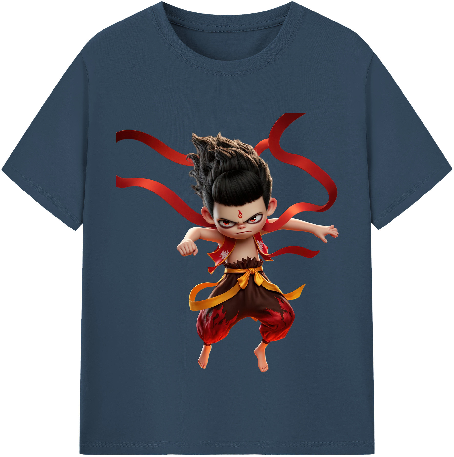 （画像用） Ne Zha 2 ナタ 魔童の大暴れ レディースカジュアルプリントTシャツ（綿100％）