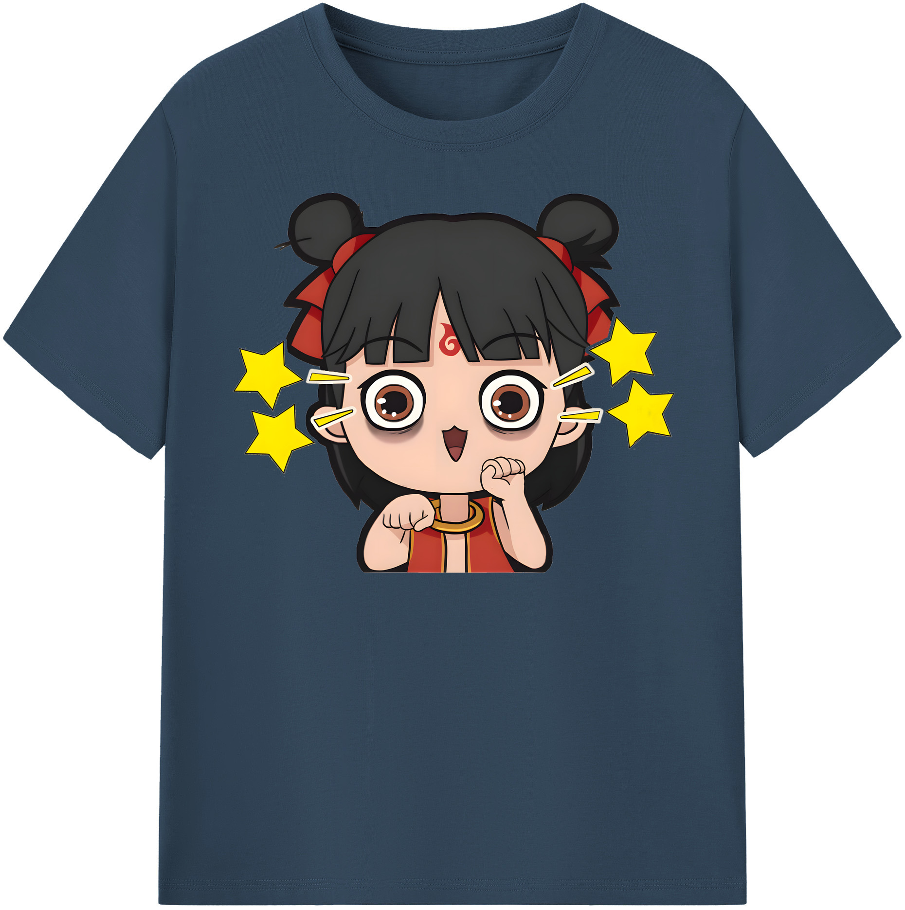 （画像用） Ne Zha 2 ナタ 魔童の大暴れ レディースカジュアルプリントTシャツ（綿100％）