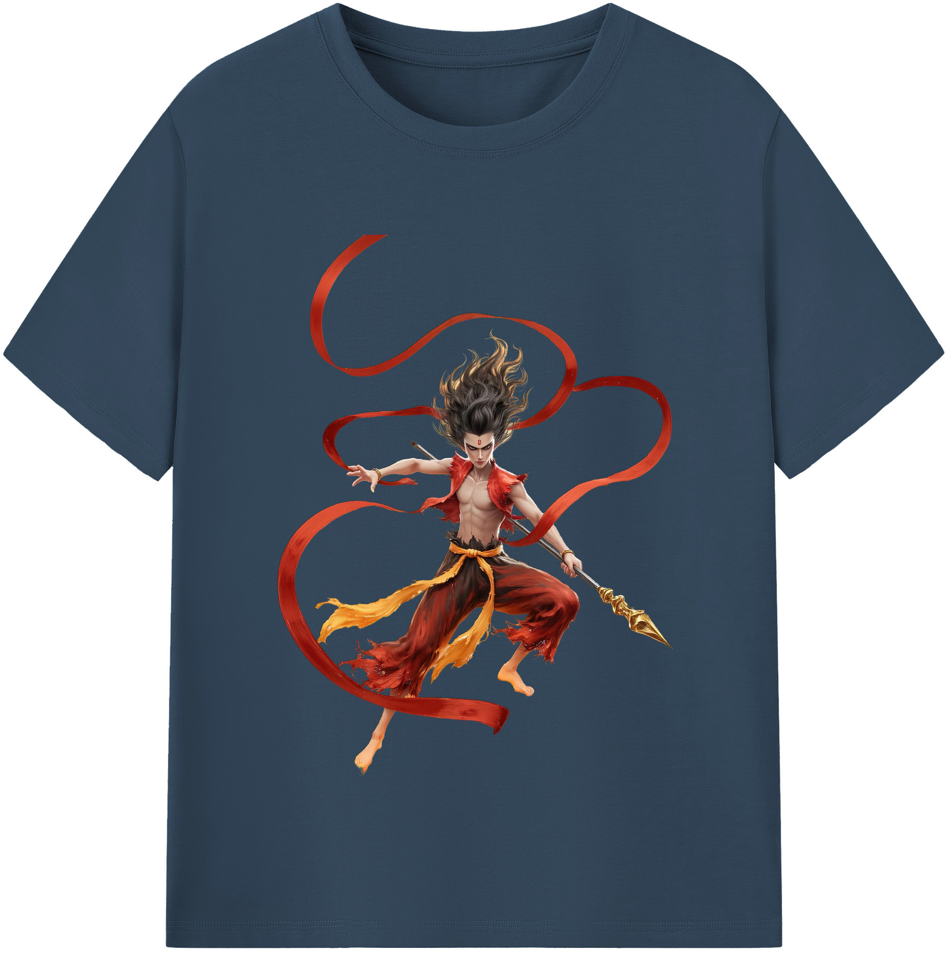 （画像用） Ne Zha 2 ナタ 魔童の大暴れ レディースカジュアルプリントTシャツ（綿100％）