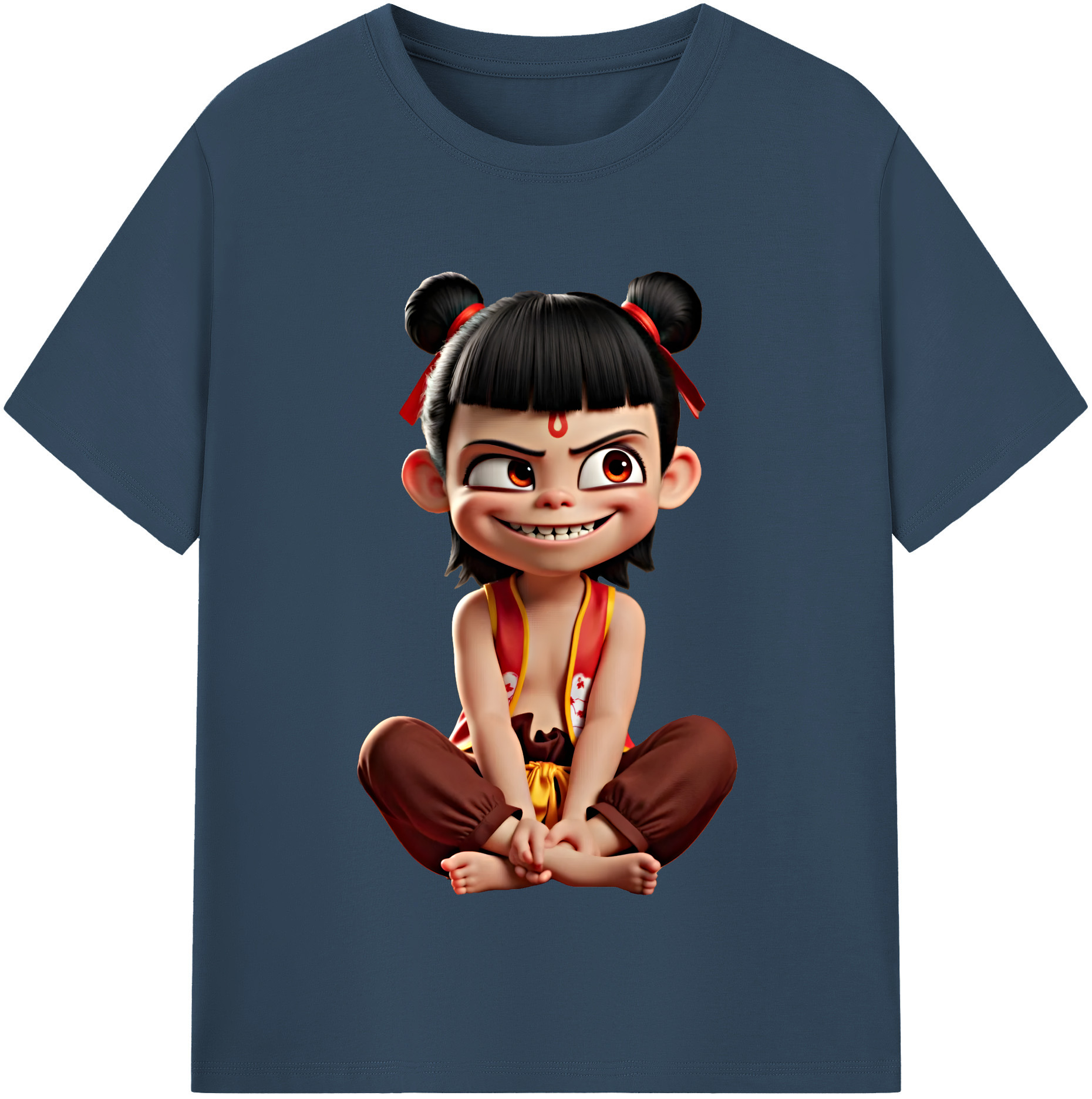 （画像用） Ne Zha 2 ナタ 魔童の大暴れ レディースカジュアルプリントTシャツ（綿100％）