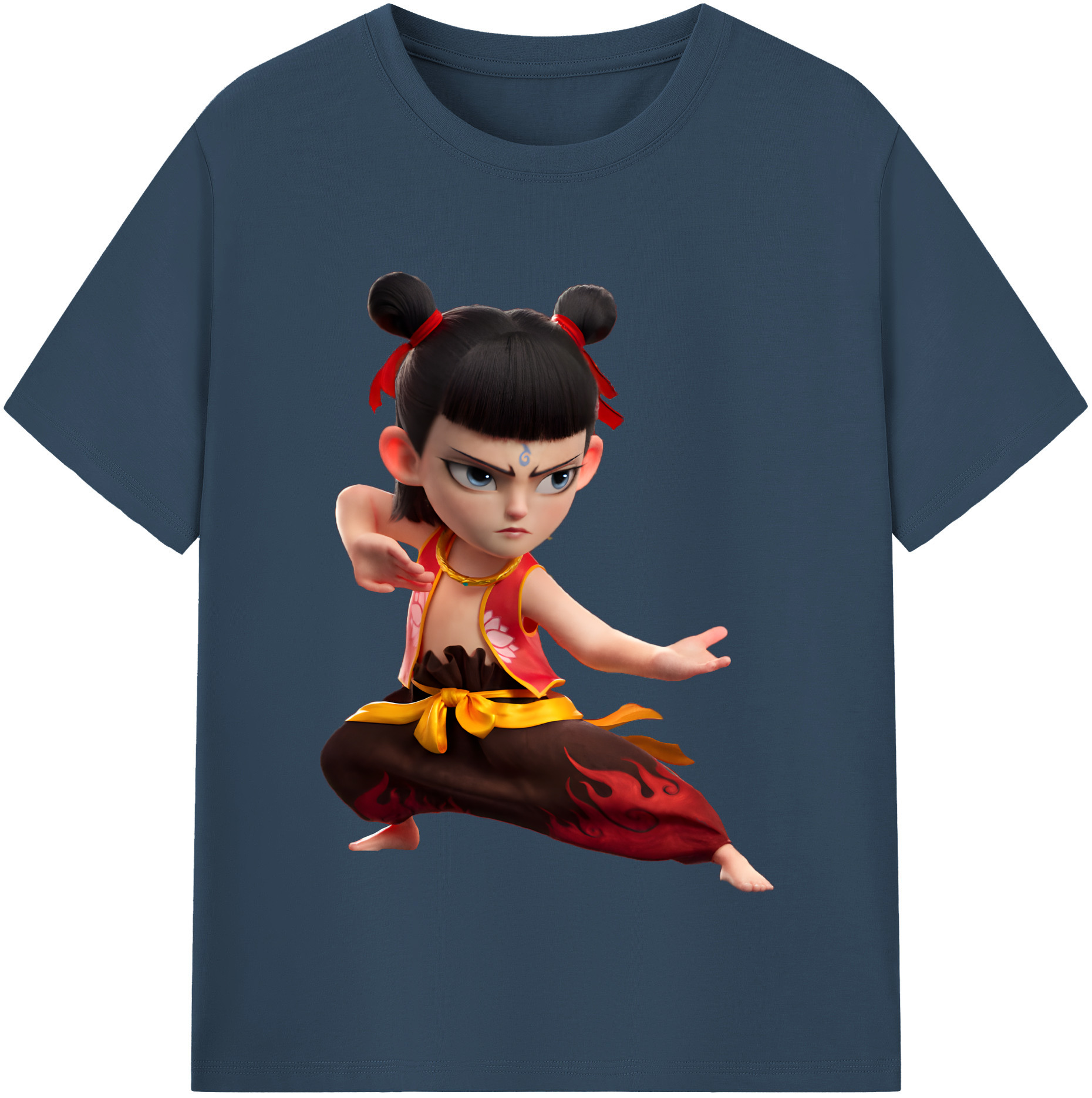 （画像用） Ne Zha 2 ナタ 魔童の大暴れ レディースカジュアルプリントTシャツ（綿100％）