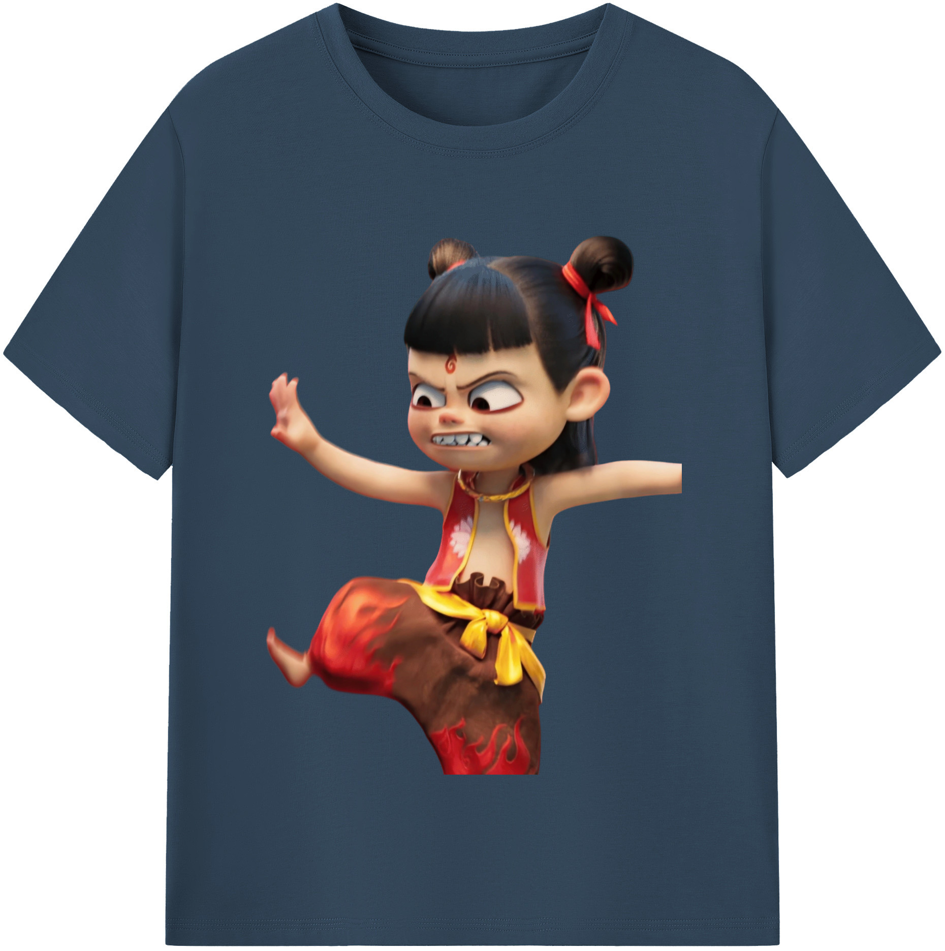 （画像用） Ne Zha 2 ナタ 魔童の大暴れ レディースカジュアルプリントTシャツ（綿100％）