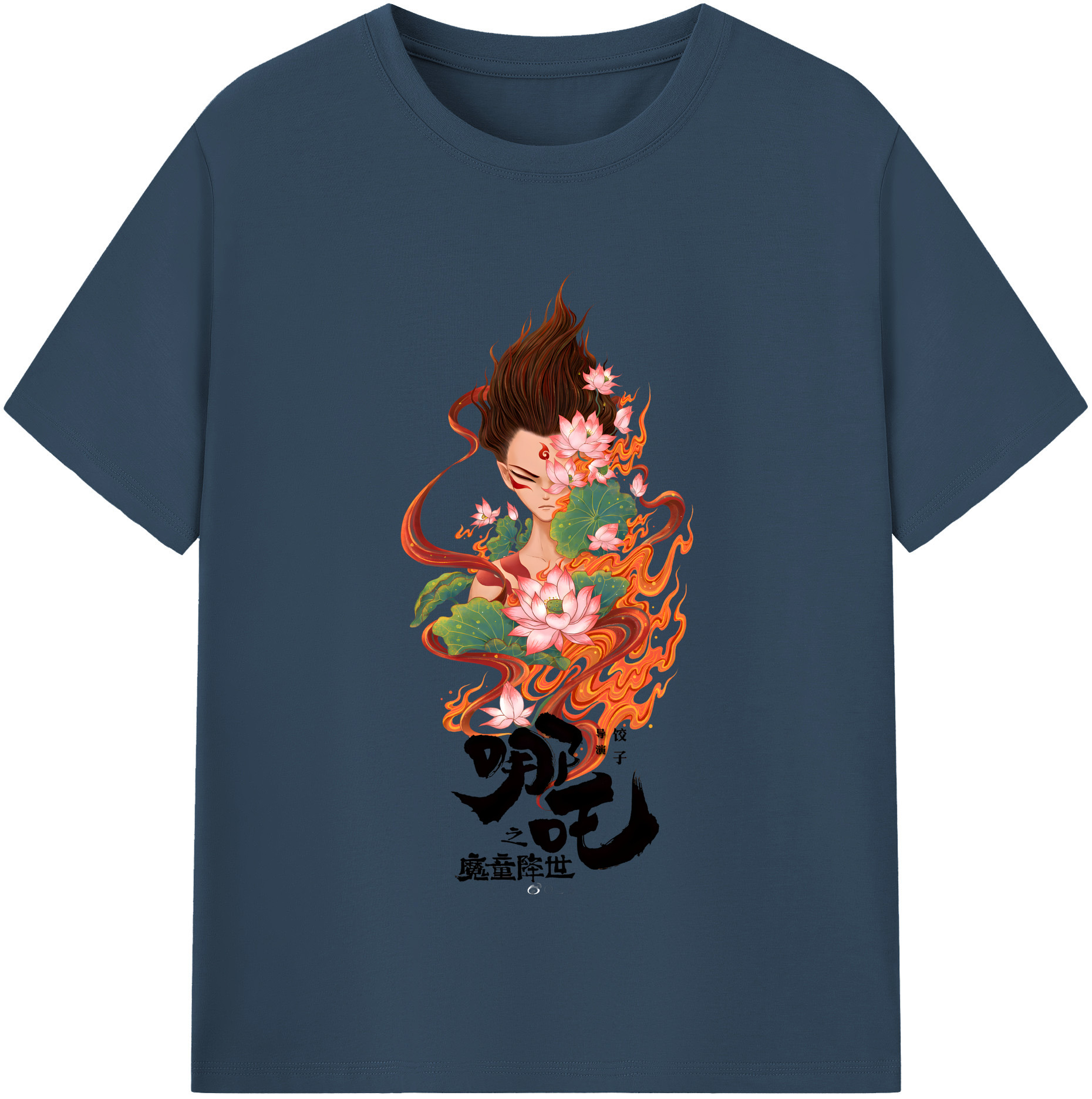 （画像用） Ne Zha 2 ナタ 魔童の大暴れ レディースカジュアルプリントTシャツ（綿100％）