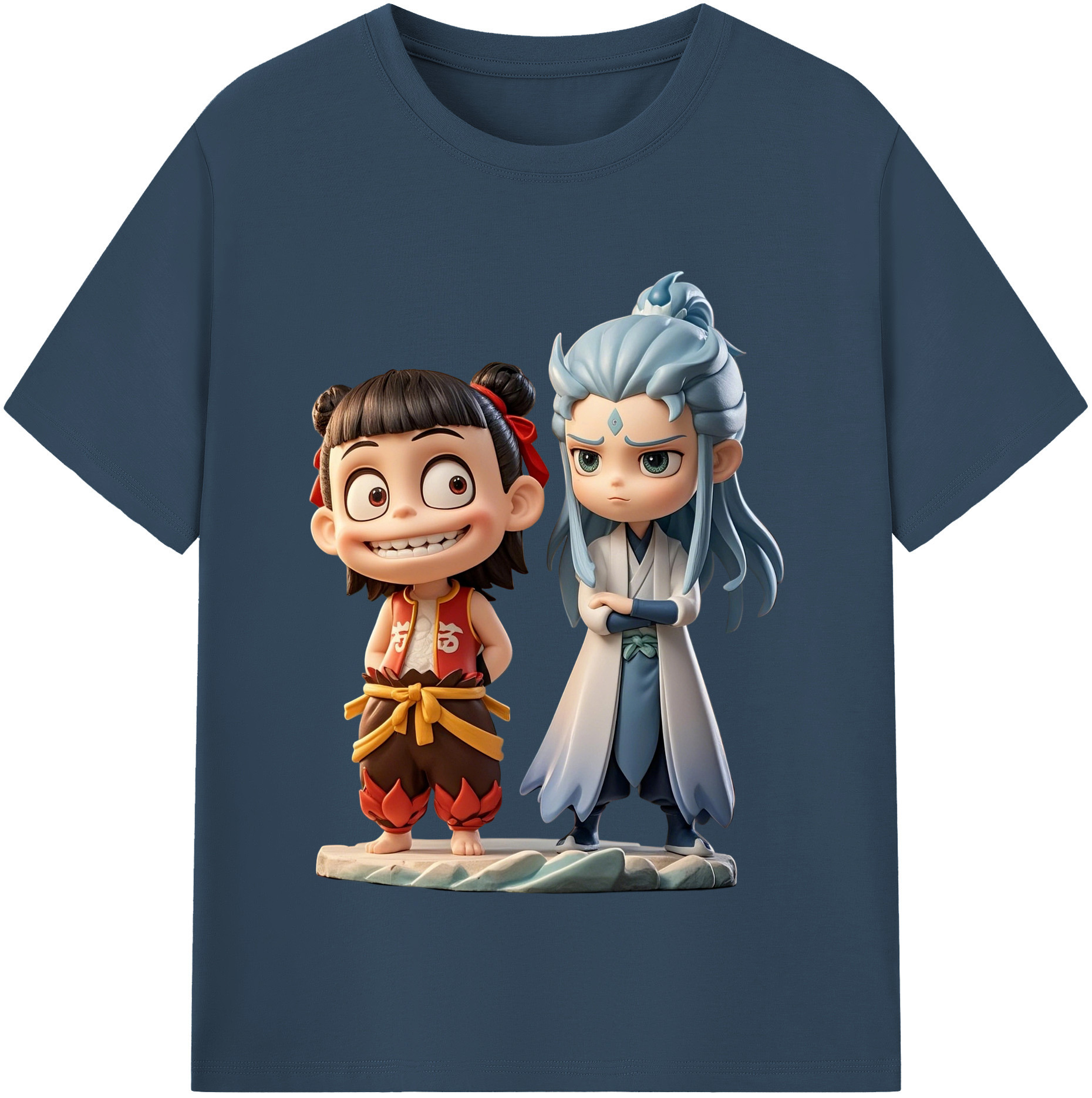 （画像用） Ne Zha 2 ナタ 魔童の大暴れ レディースカジュアルプリントTシャツ（綿100％）