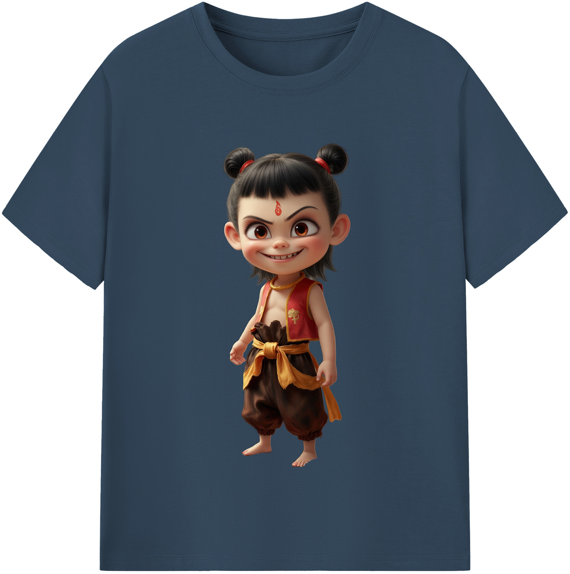 （画像用） Ne Zha 2 ナタ 魔童の大暴れ レディースカジュアルプリントTシャツ（綿100％）