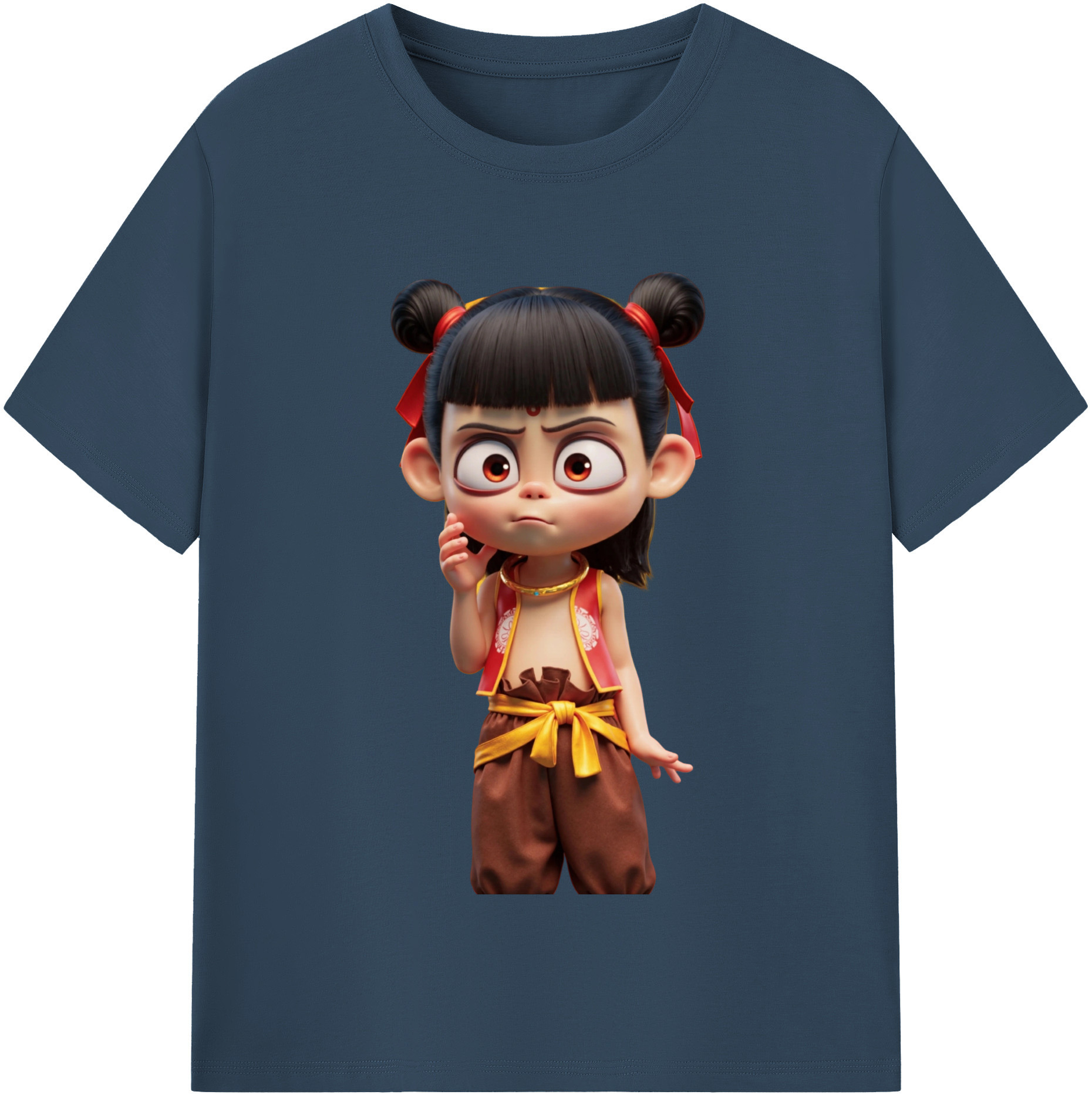 （画像用） Ne Zha 2 ナタ 魔童の大暴れ レディースカジュアルプリントTシャツ（綿100％）