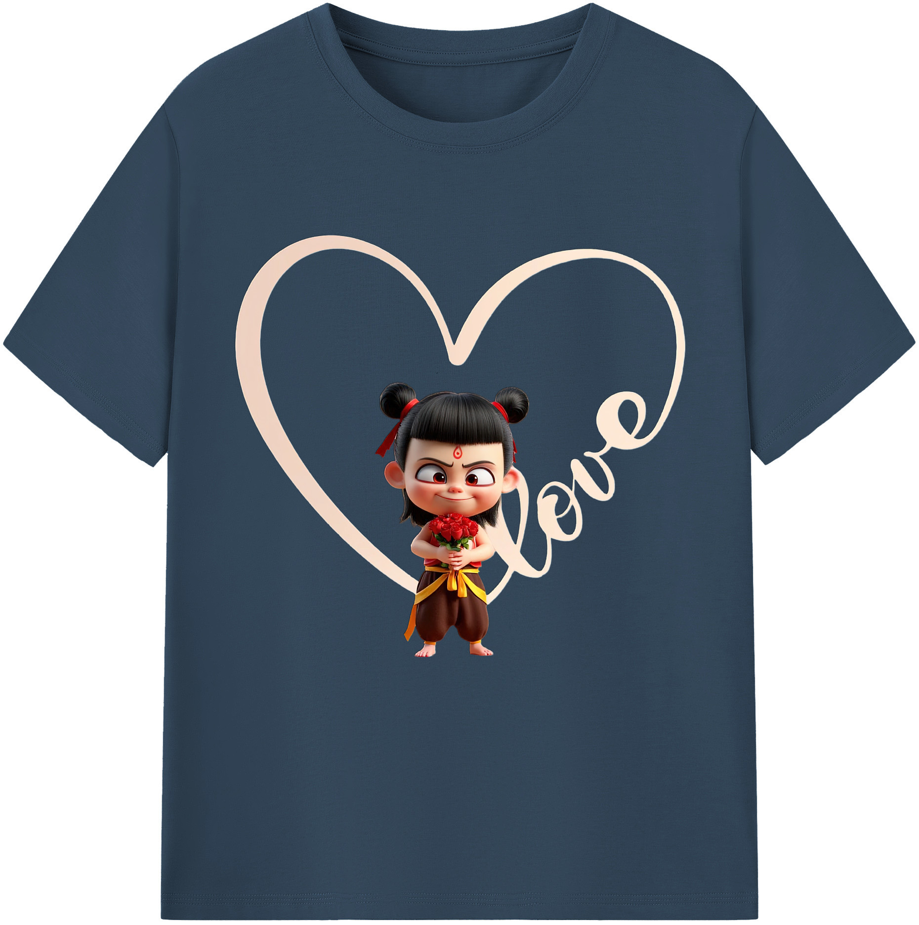 （画像用） Ne Zha 2 ナタ 魔童の大暴れ レディースカジュアルプリントTシャツ（綿100％）