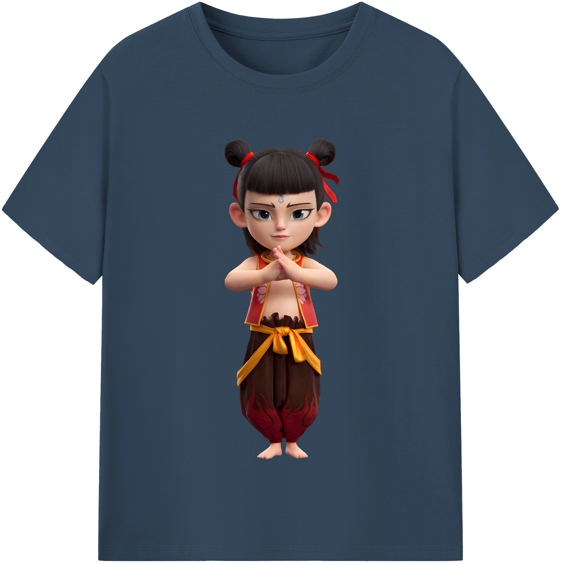 （画像用） Ne Zha 2 ナタ 魔童の大暴れ レディースカジュアルプリントTシャツ（綿100％）