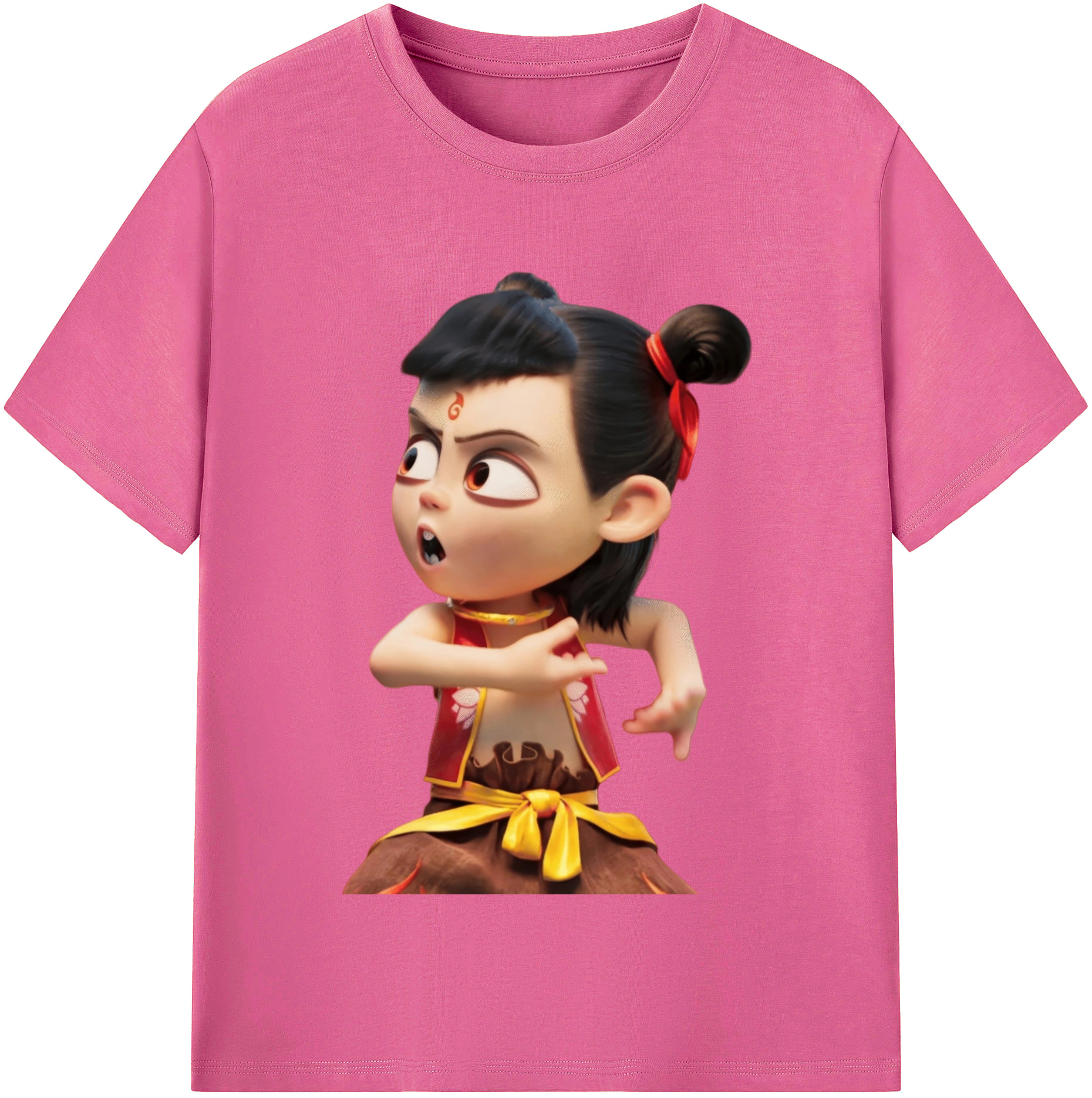 （画像用） Ne Zha 2 ナタ 魔童の大暴れ レディースカジュアルプリントTシャツ（綿100％）