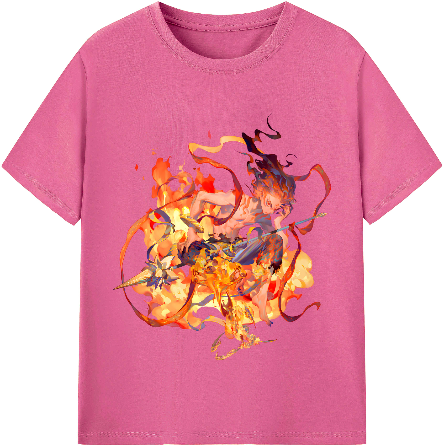 （画像用） Ne Zha 2 ナタ 魔童の大暴れ レディースカジュアルプリントTシャツ（綿100％）