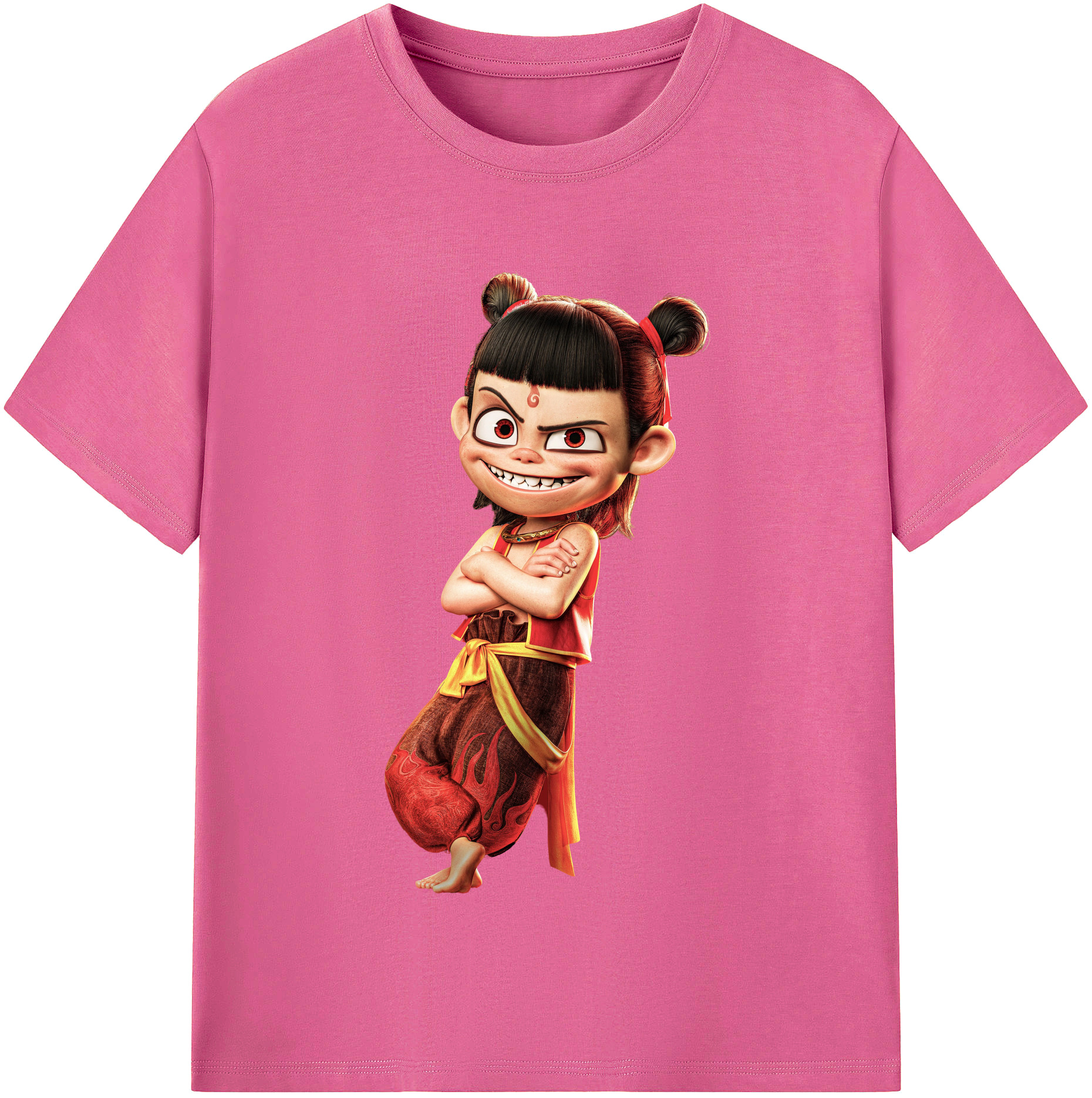 （画像用） Ne Zha 2 ナタ 魔童の大暴れ レディースカジュアルプリントTシャツ（綿100％）