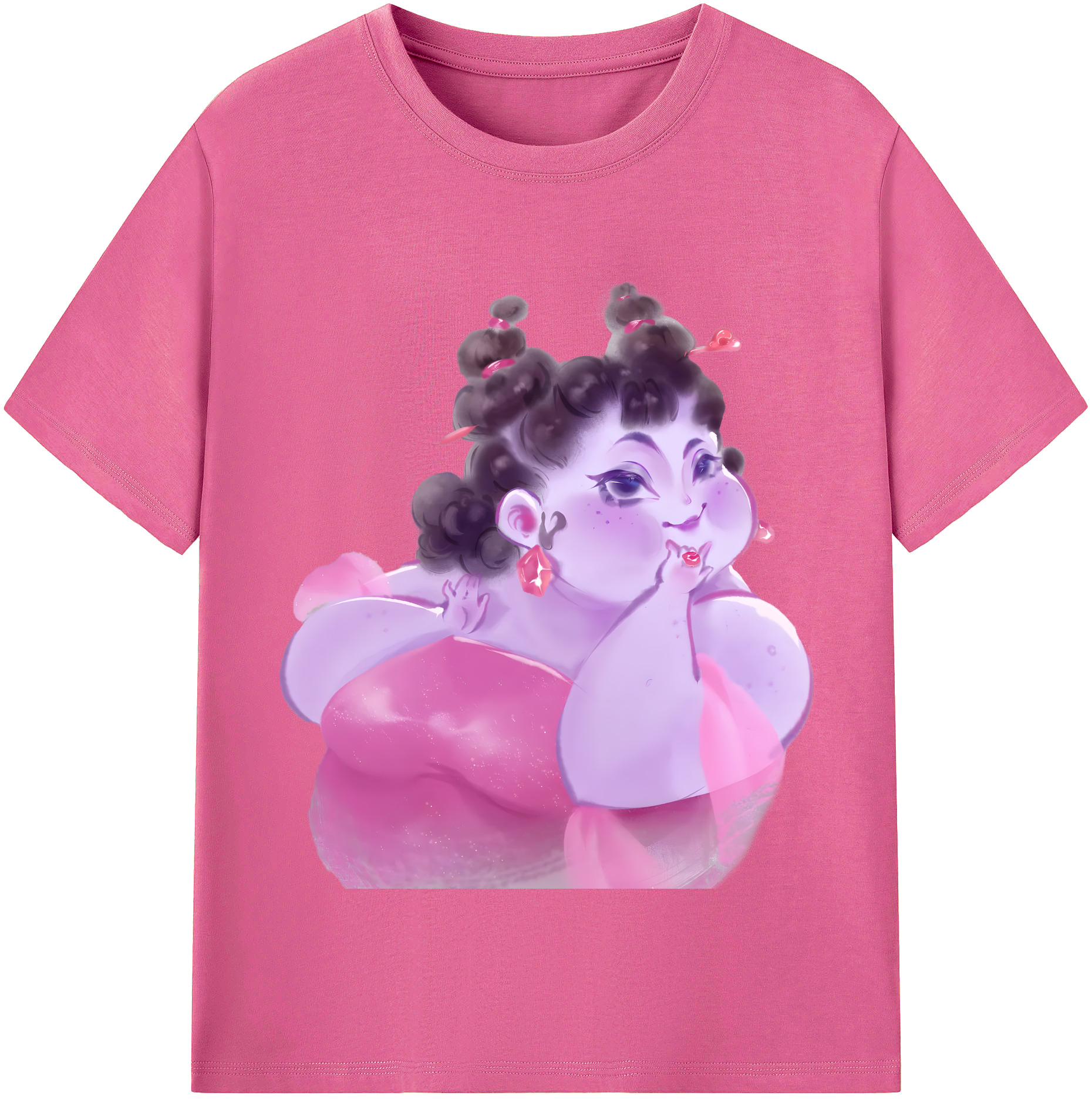 （画像用） Ne Zha 2 ナタ 魔童の大暴れ レディースカジュアルプリントTシャツ（綿100％）