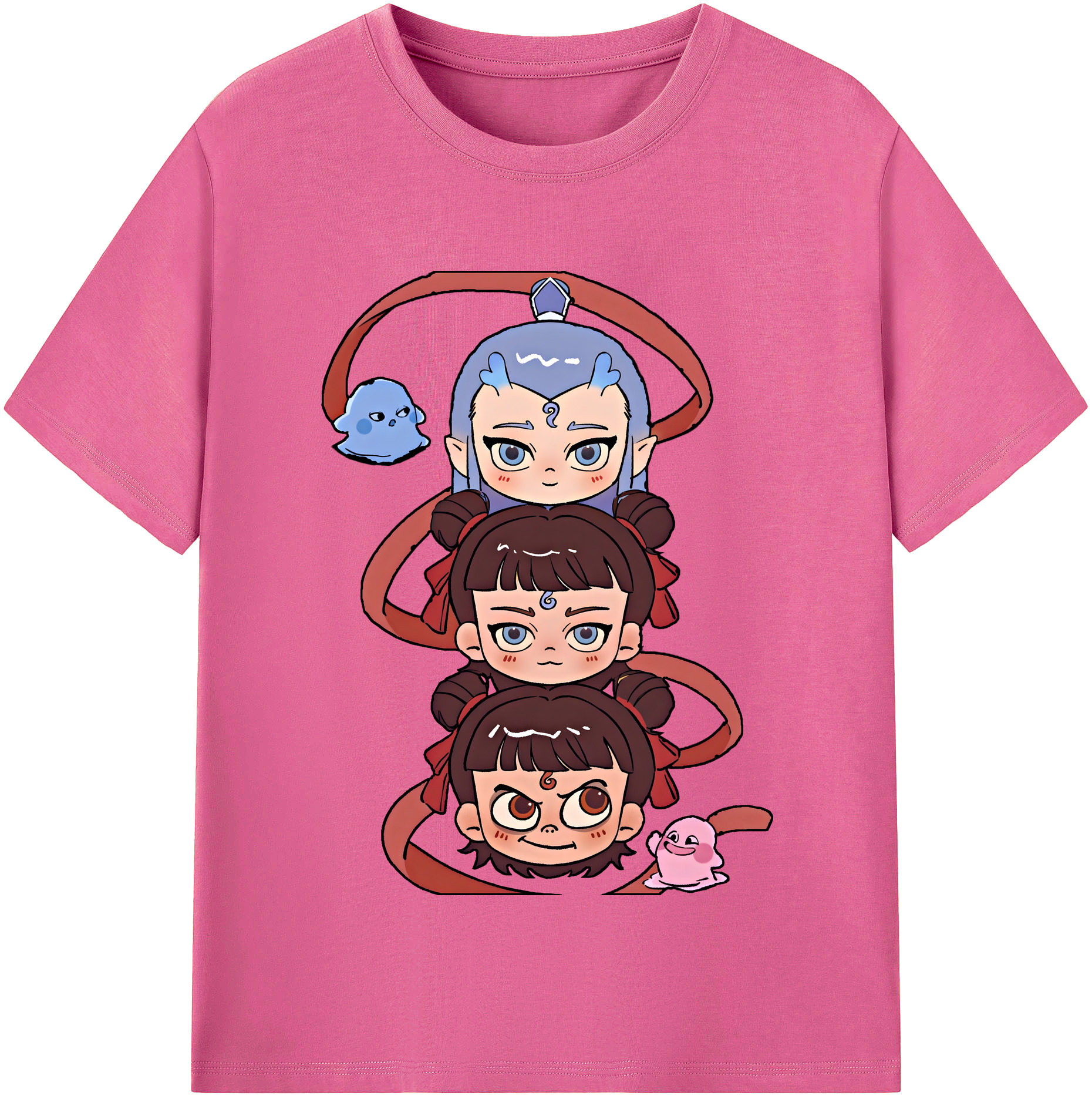 （画像用） Ne Zha 2 ナタ 魔童の大暴れ レディースカジュアルプリントTシャツ（綿100％）