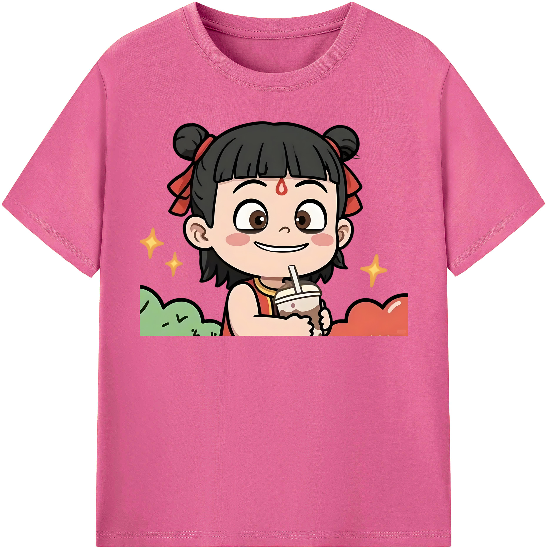 （画像用） Ne Zha 2 ナタ 魔童の大暴れ レディースカジュアルプリントTシャツ（綿100％）