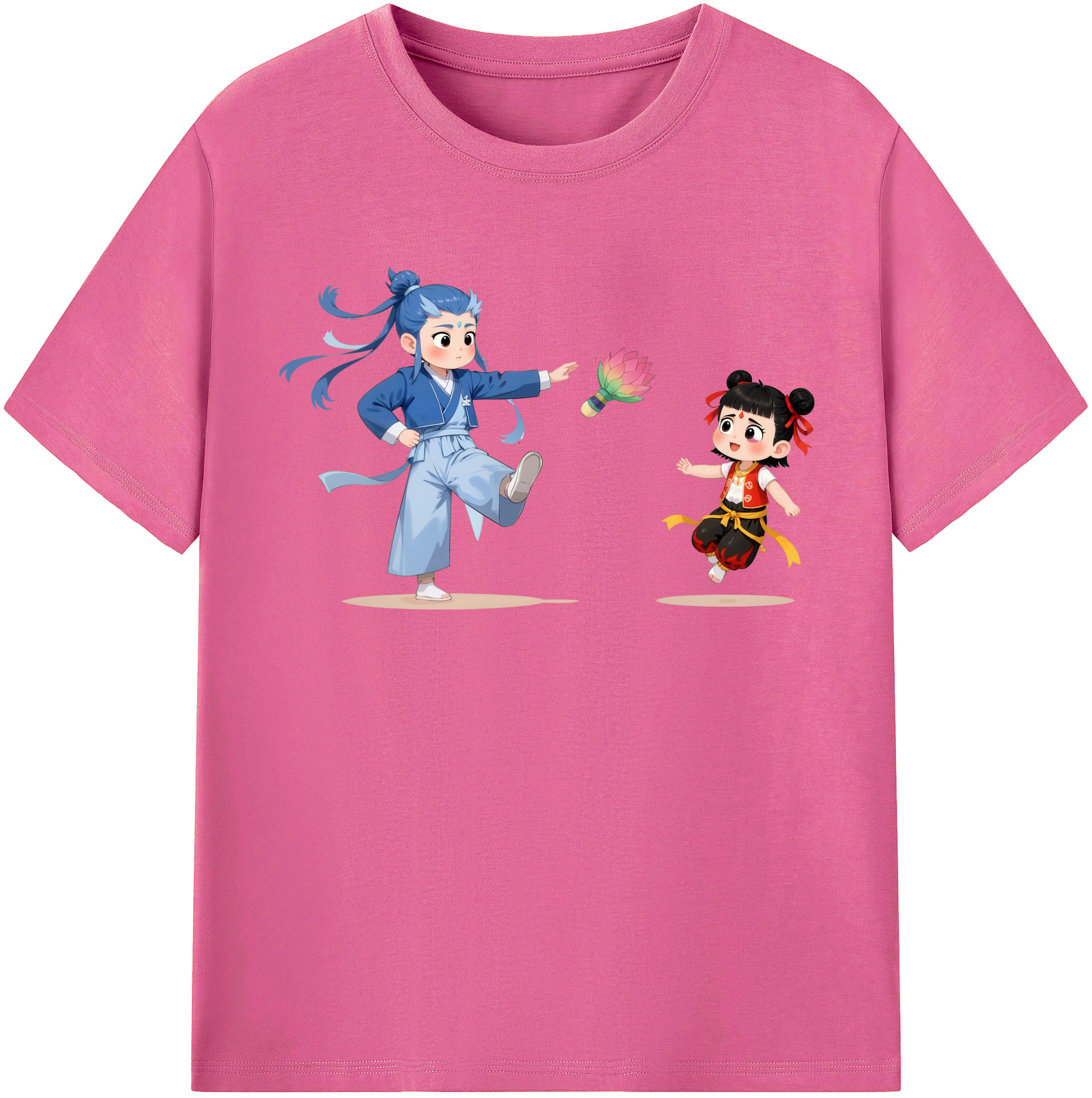 （画像用） Ne Zha 2 ナタ 魔童の大暴れ レディースカジュアルプリントTシャツ（綿100％）