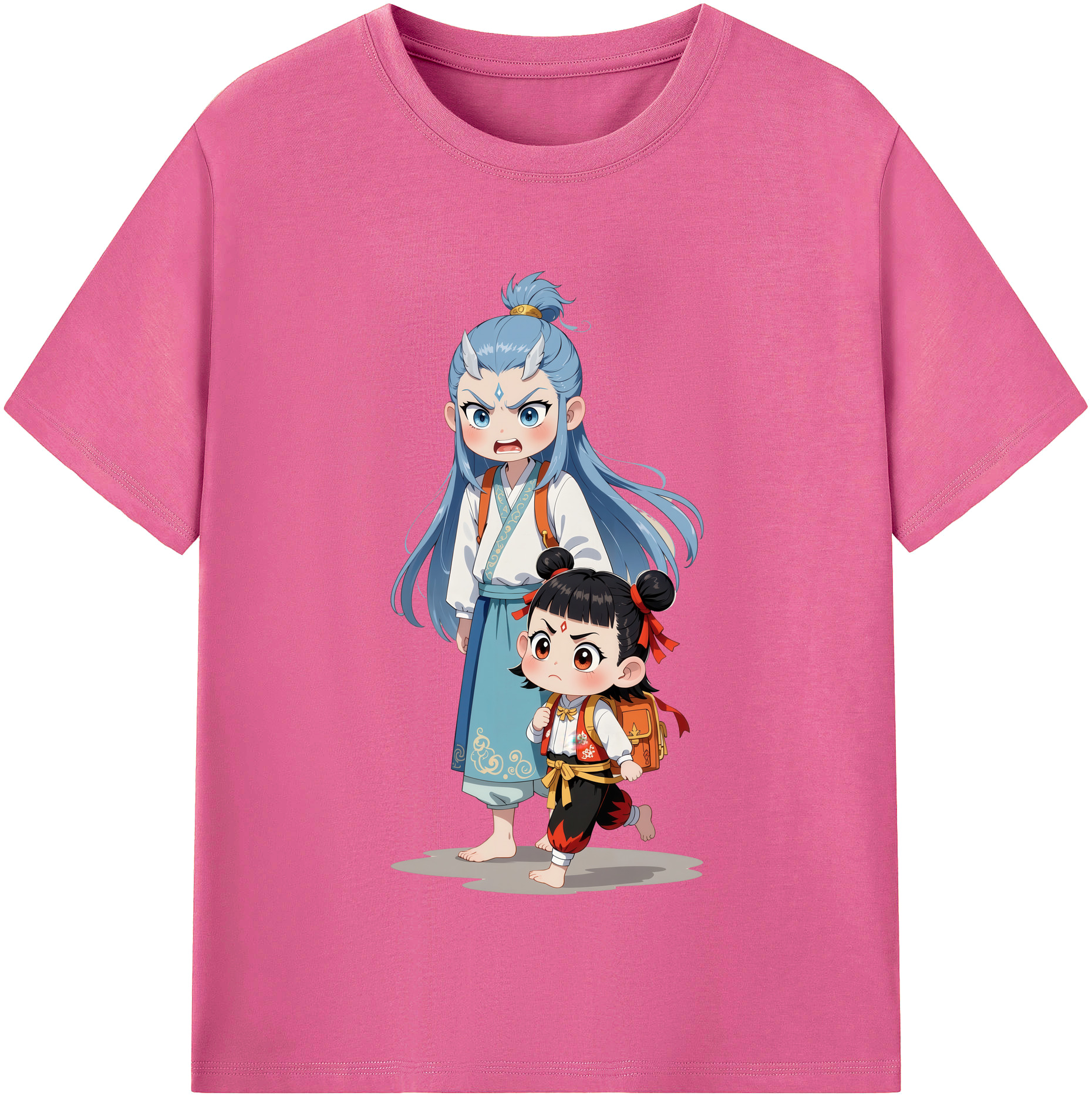 （画像用） Ne Zha 2 ナタ 魔童の大暴れ レディースカジュアルプリントTシャツ（綿100％）