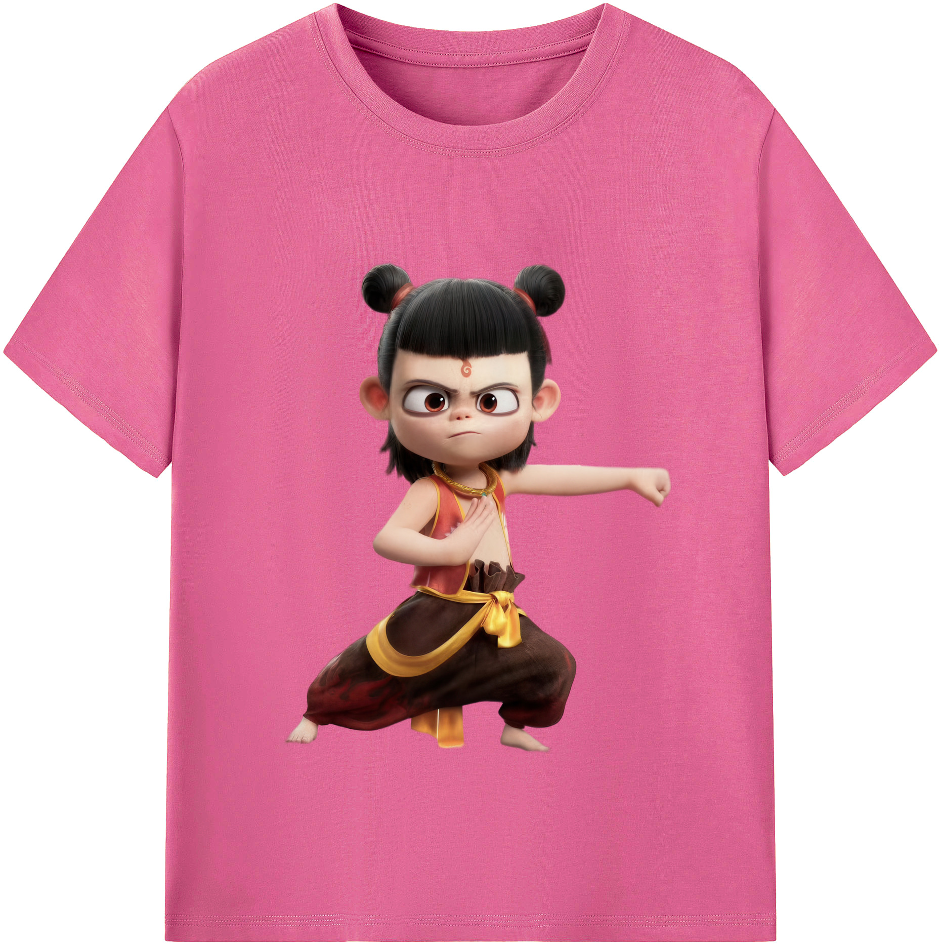（画像用） Ne Zha 2 ナタ 魔童の大暴れ レディースカジュアルプリントTシャツ（綿100％）