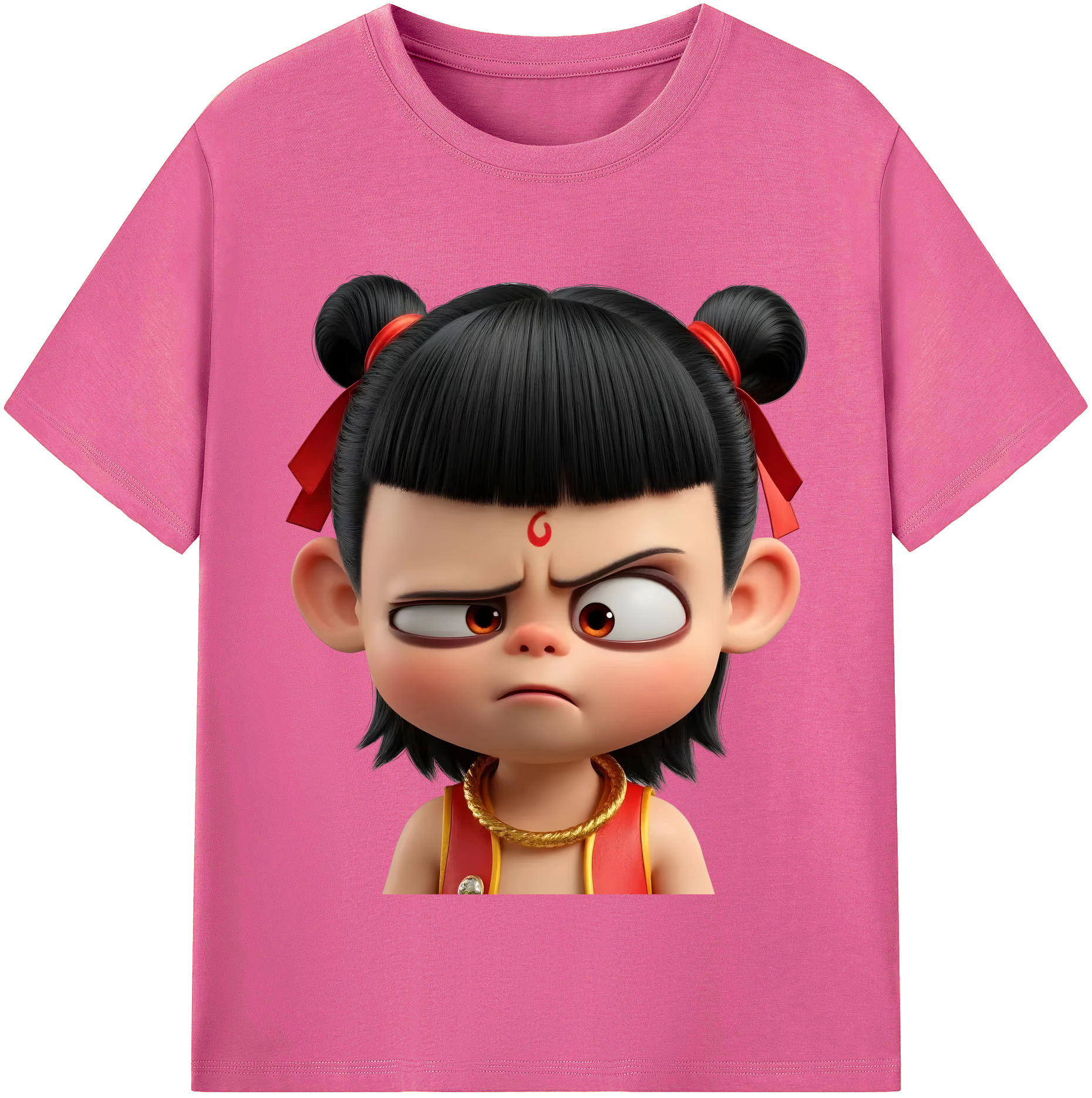 （画像用） Ne Zha 2 ナタ 魔童の大暴れ レディースカジュアルプリントTシャツ（綿100％）