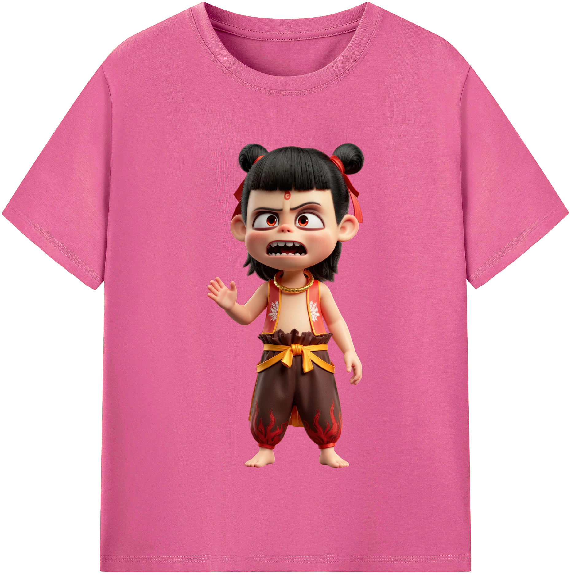 （画像用） Ne Zha 2 ナタ 魔童の大暴れ レディースカジュアルプリントTシャツ（綿100％）