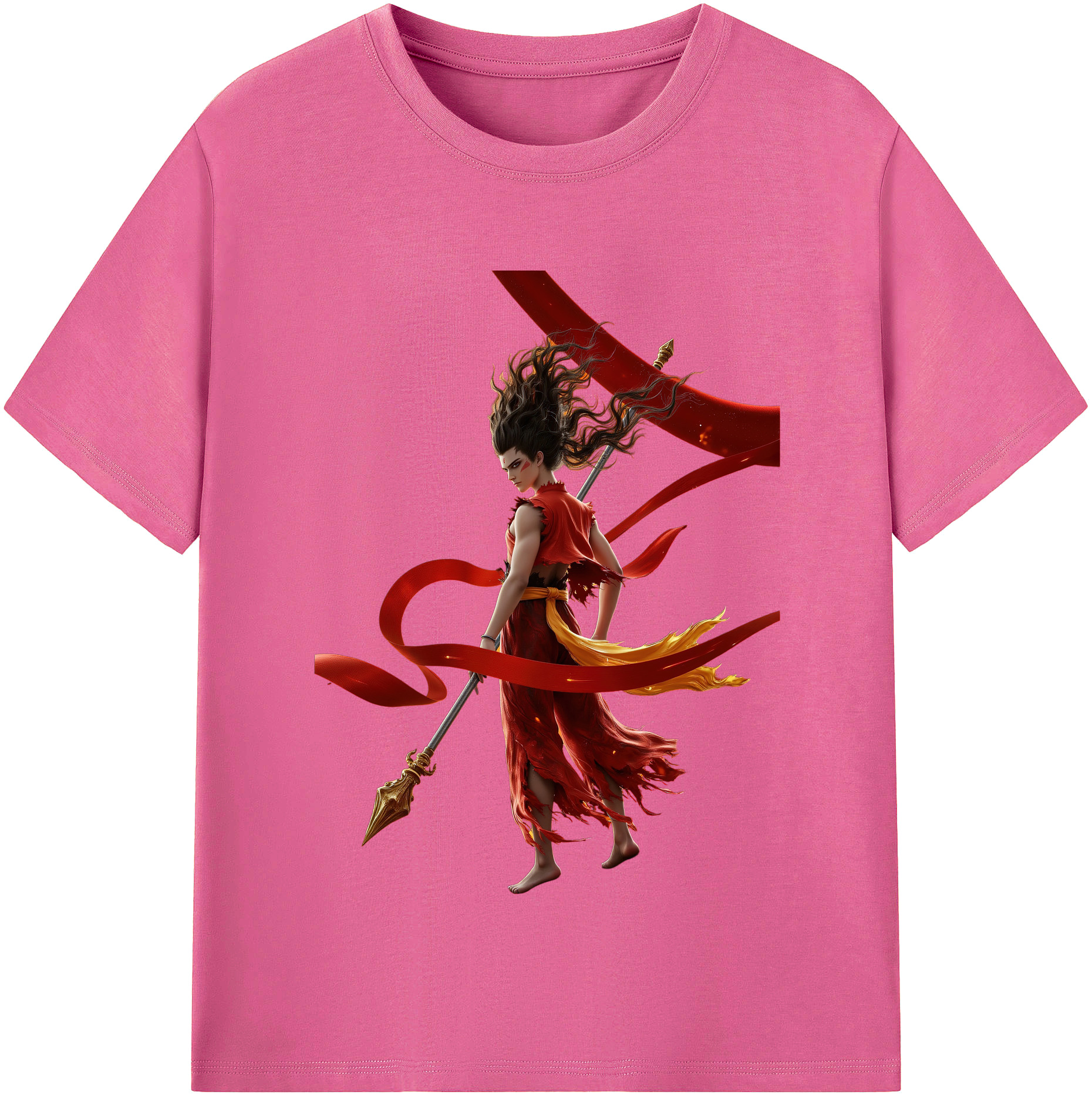 （画像用） Ne Zha 2 ナタ 魔童の大暴れ レディースカジュアルプリントTシャツ（綿100％）