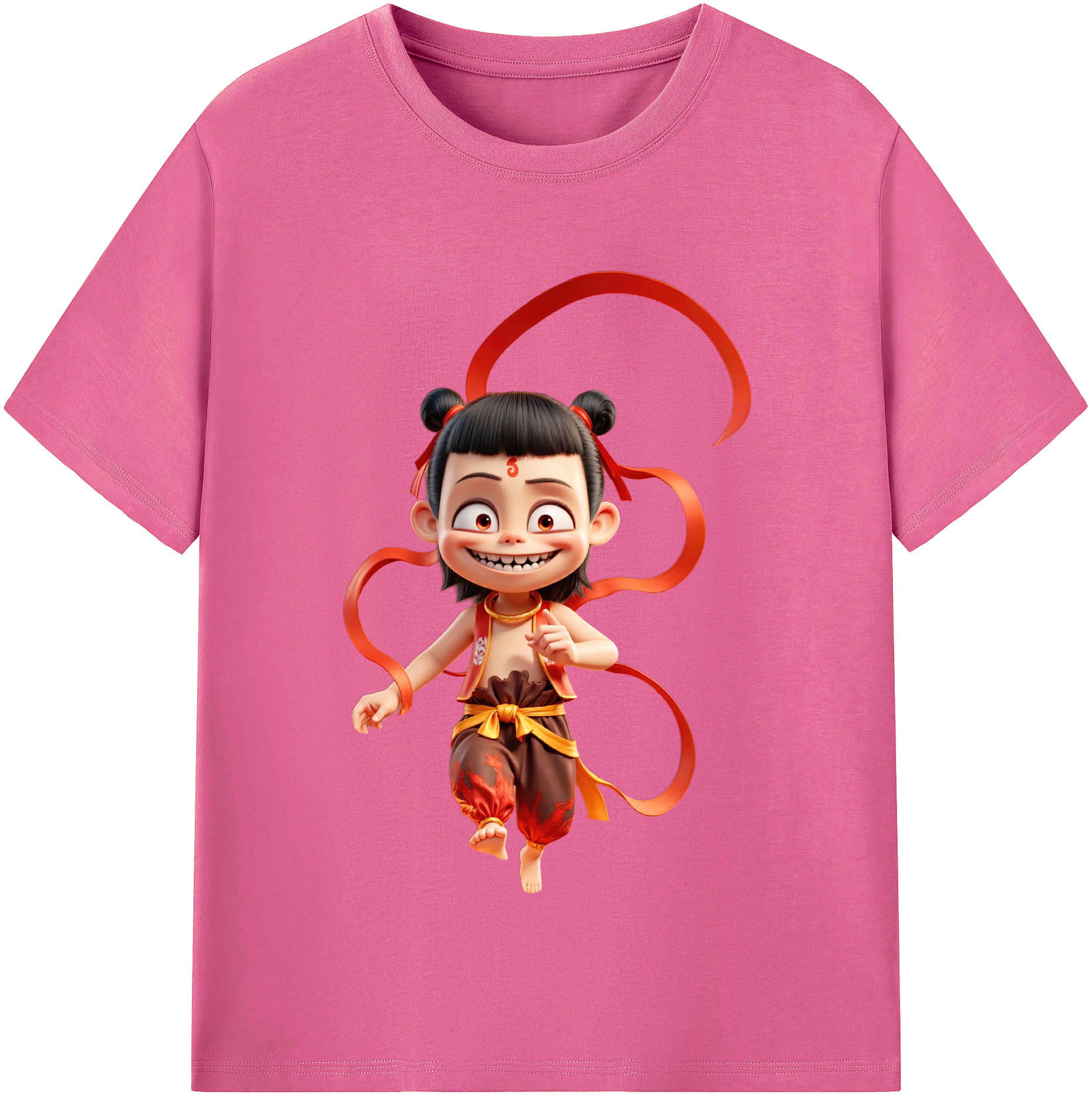 （画像用） Ne Zha 2 ナタ 魔童の大暴れ レディースカジュアルプリントTシャツ（綿100％）