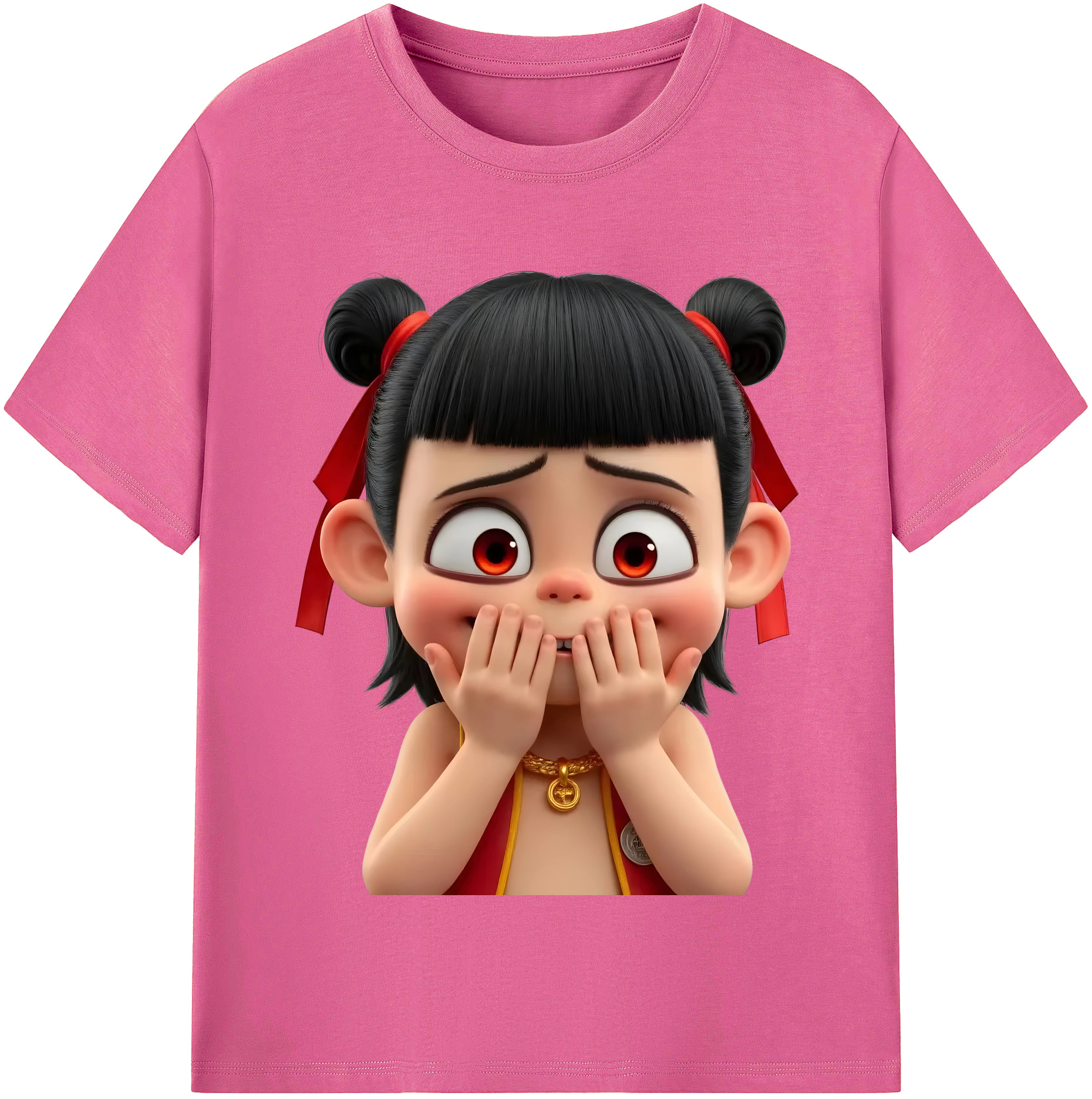 （画像用） Ne Zha 2 ナタ 魔童の大暴れ レディースカジュアルプリントTシャツ（綿100％）