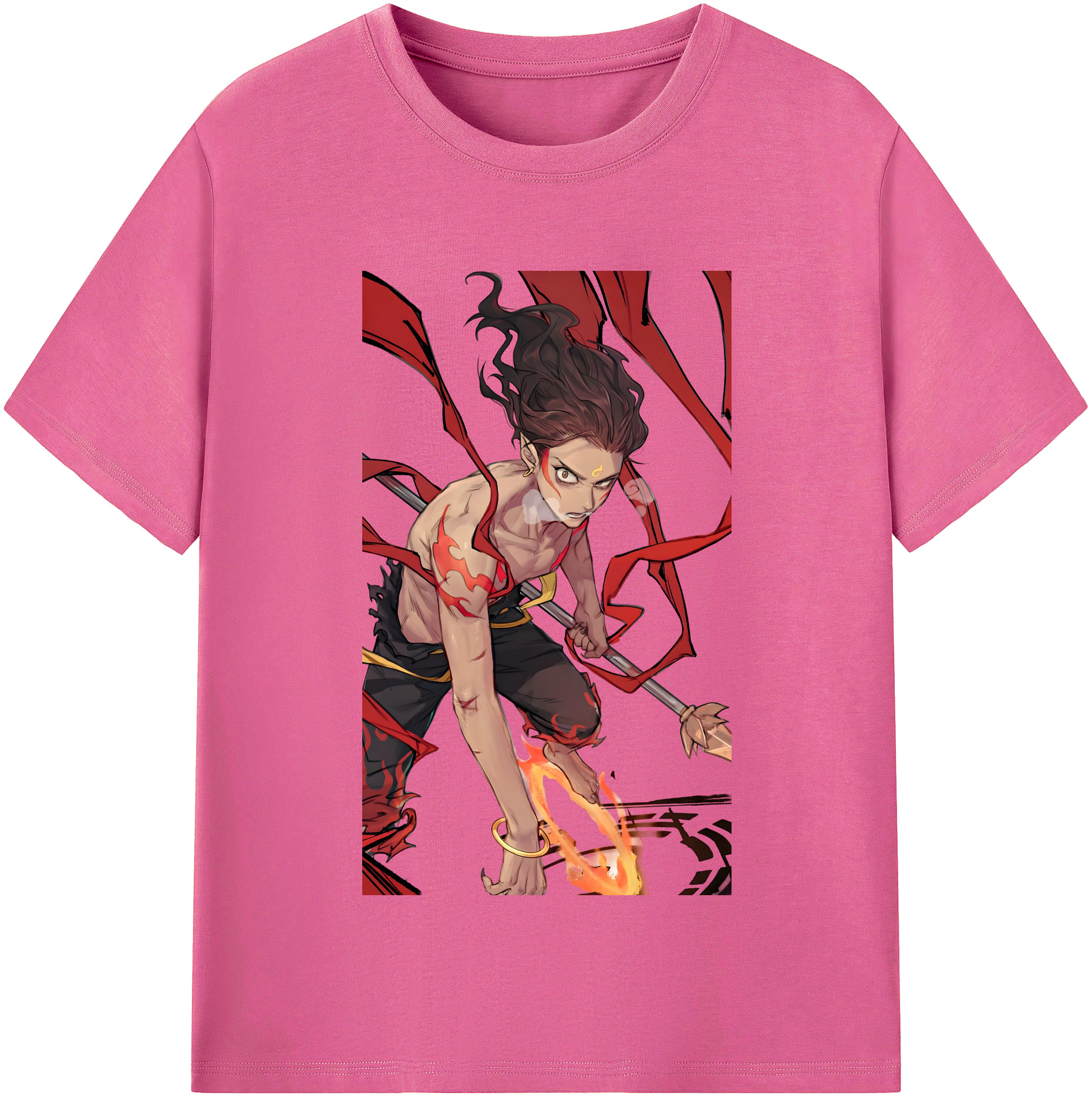 （画像用） Ne Zha 2 ナタ 魔童の大暴れ レディースカジュアルプリントTシャツ（綿100％）