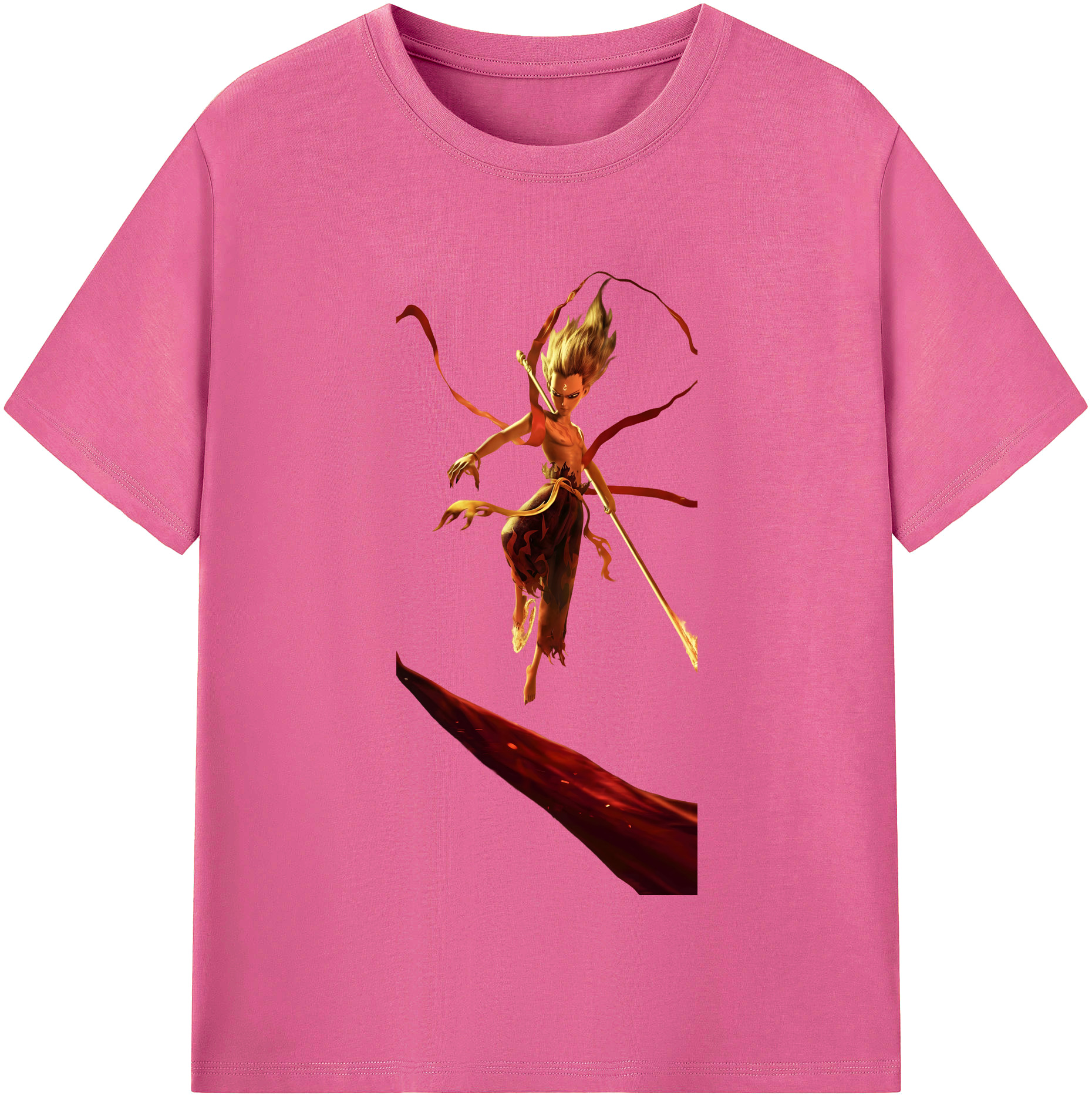 （画像用） Ne Zha 2 ナタ 魔童の大暴れ レディースカジュアルプリントTシャツ（綿100％）