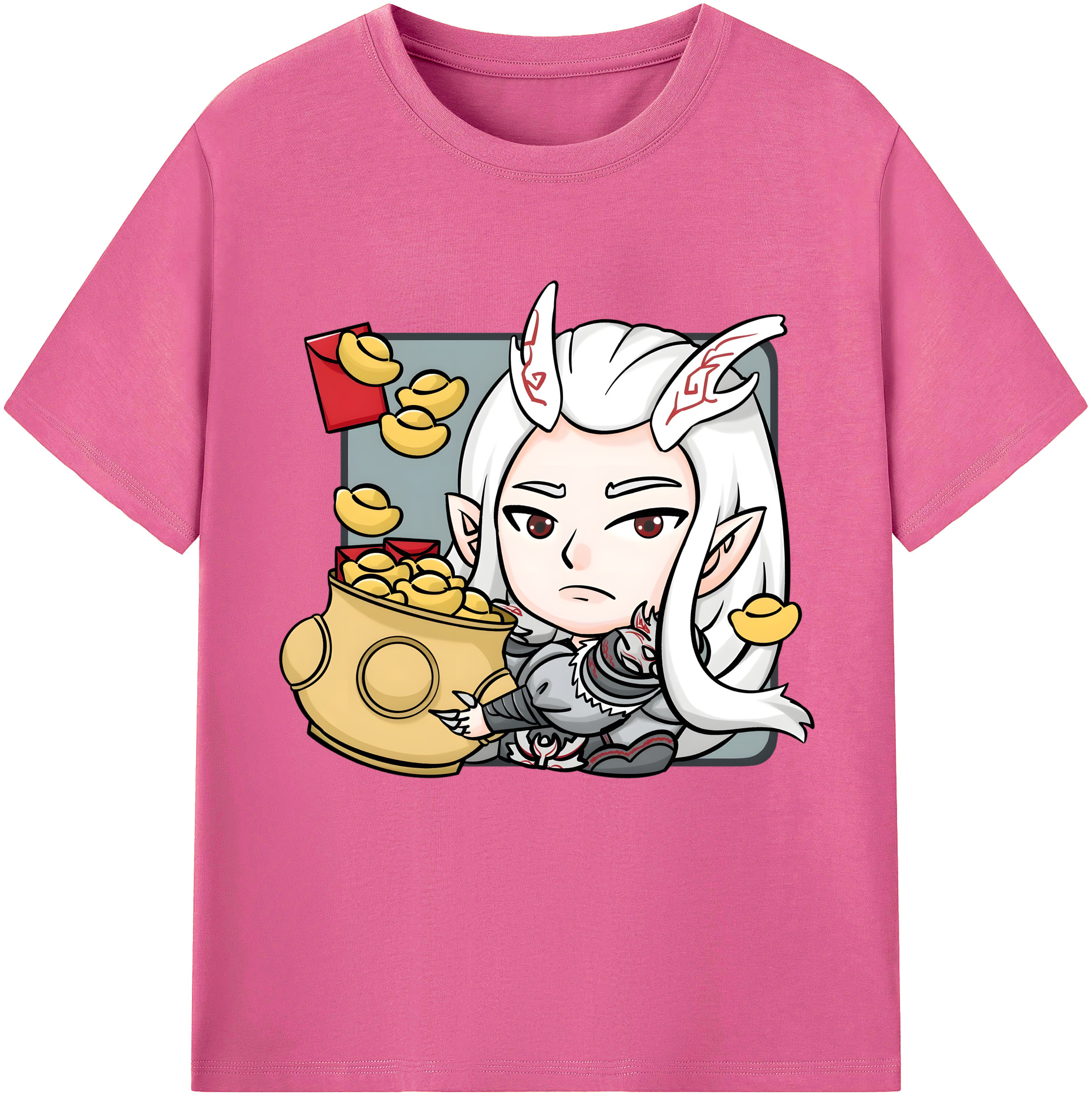 （画像用） Ne Zha 2 ナタ 魔童の大暴れ レディースカジュアルプリントTシャツ（綿100％）
