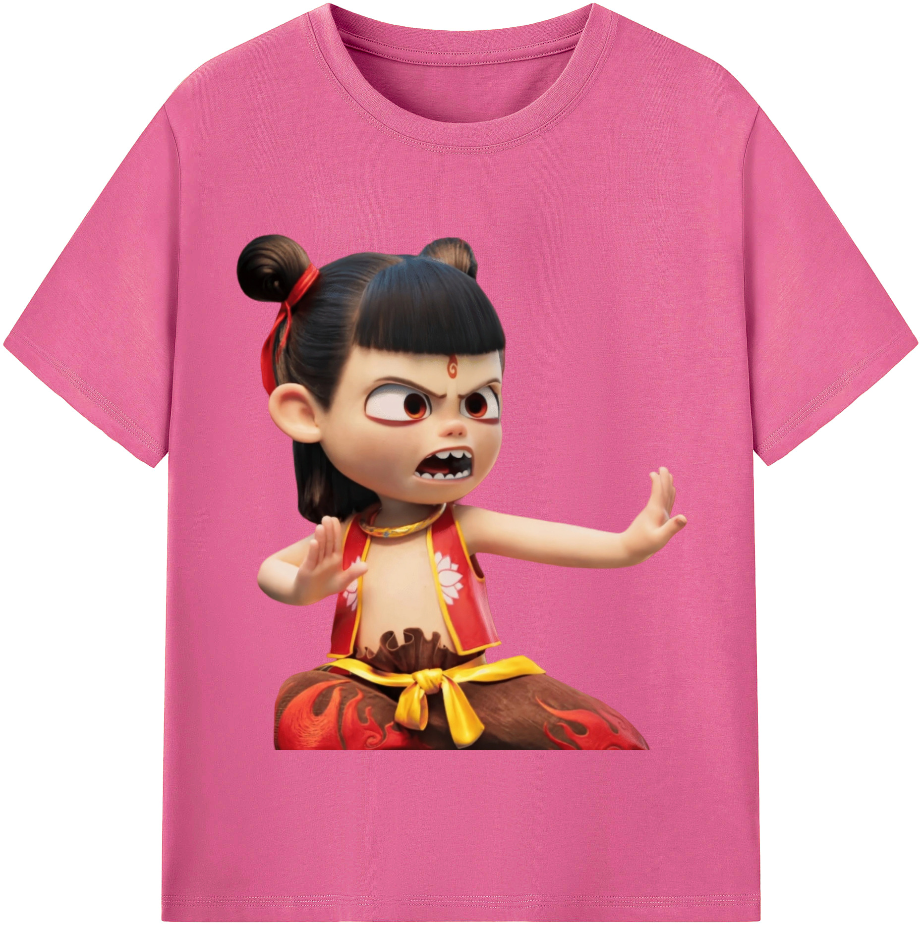 （画像用） Ne Zha 2 ナタ 魔童の大暴れ レディースカジュアルプリントTシャツ（綿100％）