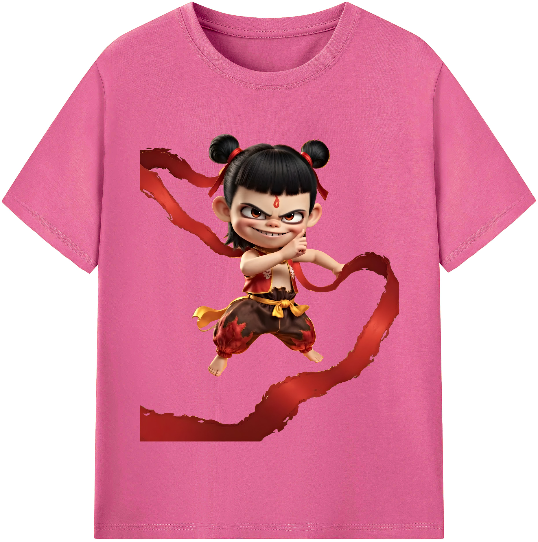 （画像用） Ne Zha 2 ナタ 魔童の大暴れ レディースカジュアルプリントTシャツ（綿100％）