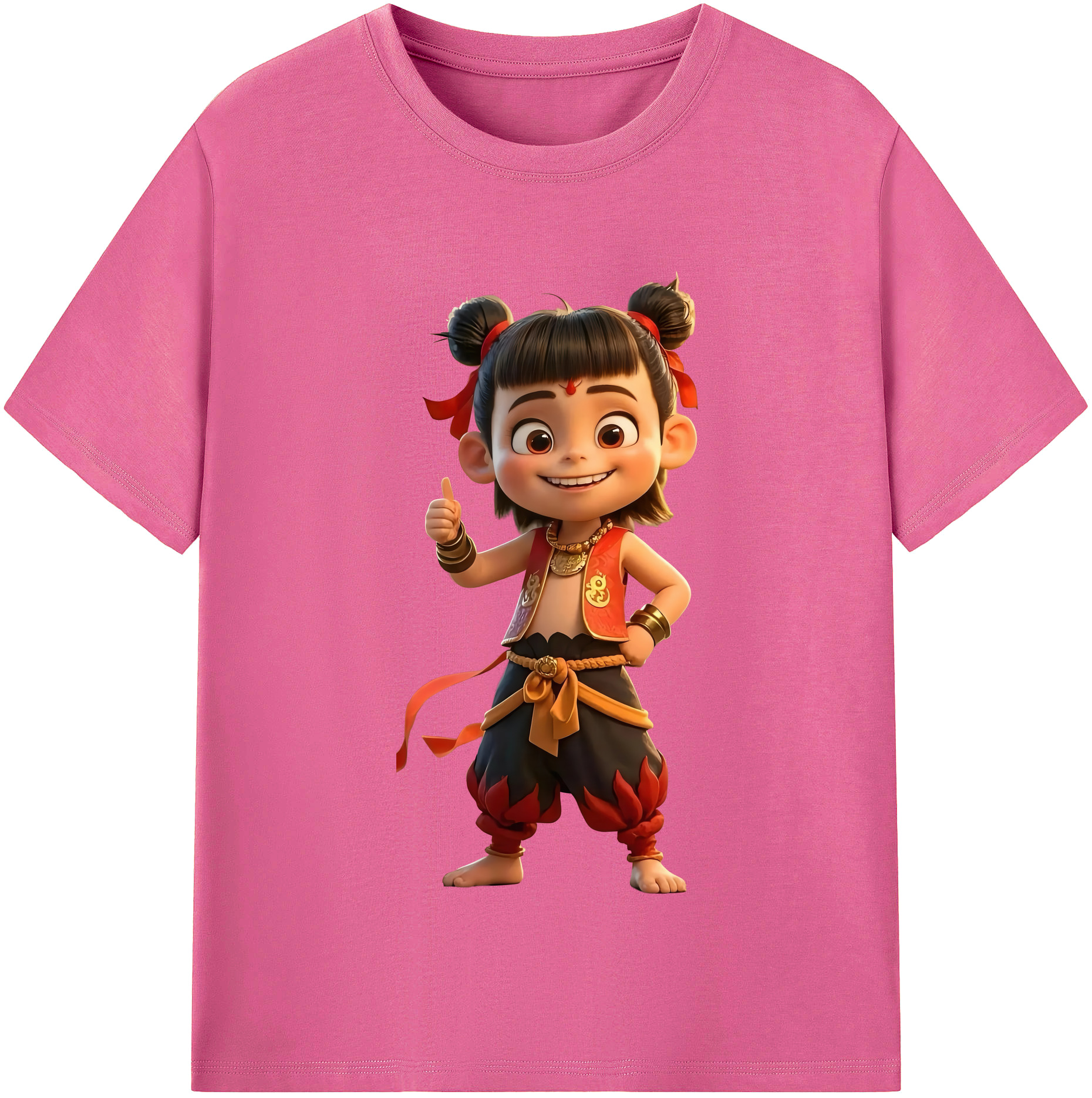 （画像用） Ne Zha 2 ナタ 魔童の大暴れ レディースカジュアルプリントTシャツ（綿100％）