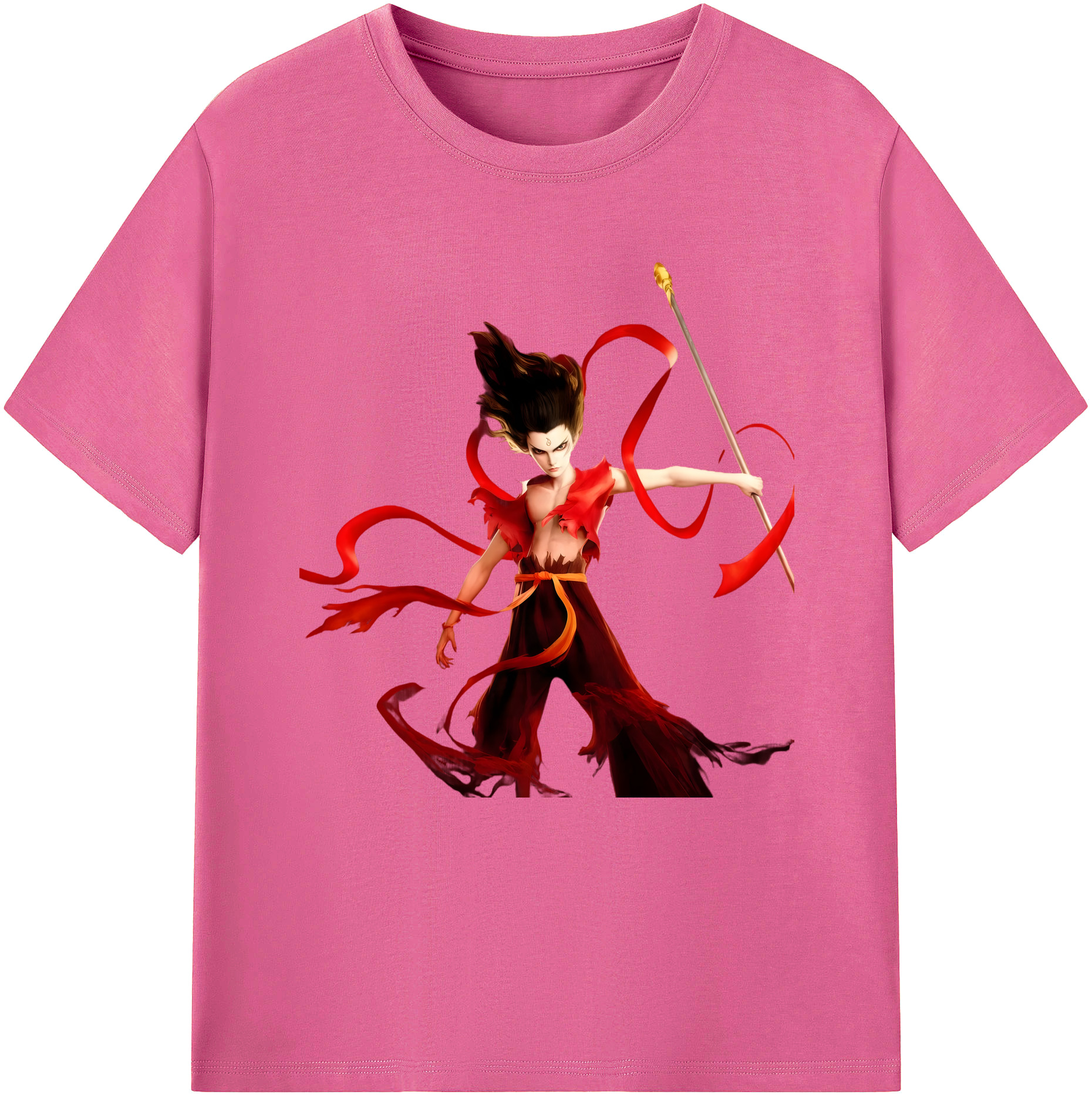 （画像用） Ne Zha 2 ナタ 魔童の大暴れ レディースカジュアルプリントTシャツ（綿100％）