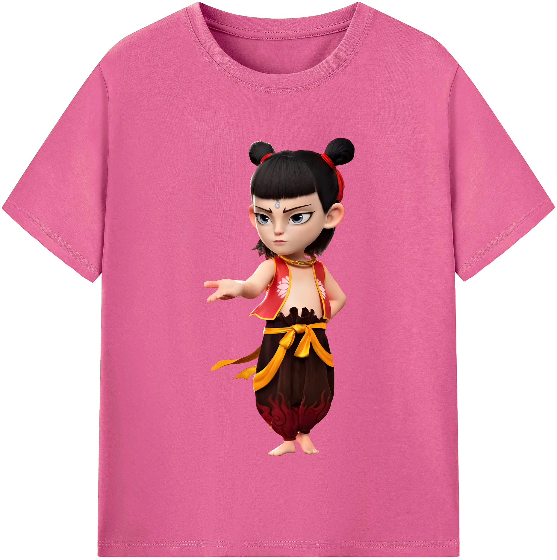 （画像用） Ne Zha 2 ナタ 魔童の大暴れ レディースカジュアルプリントTシャツ（綿100％）
