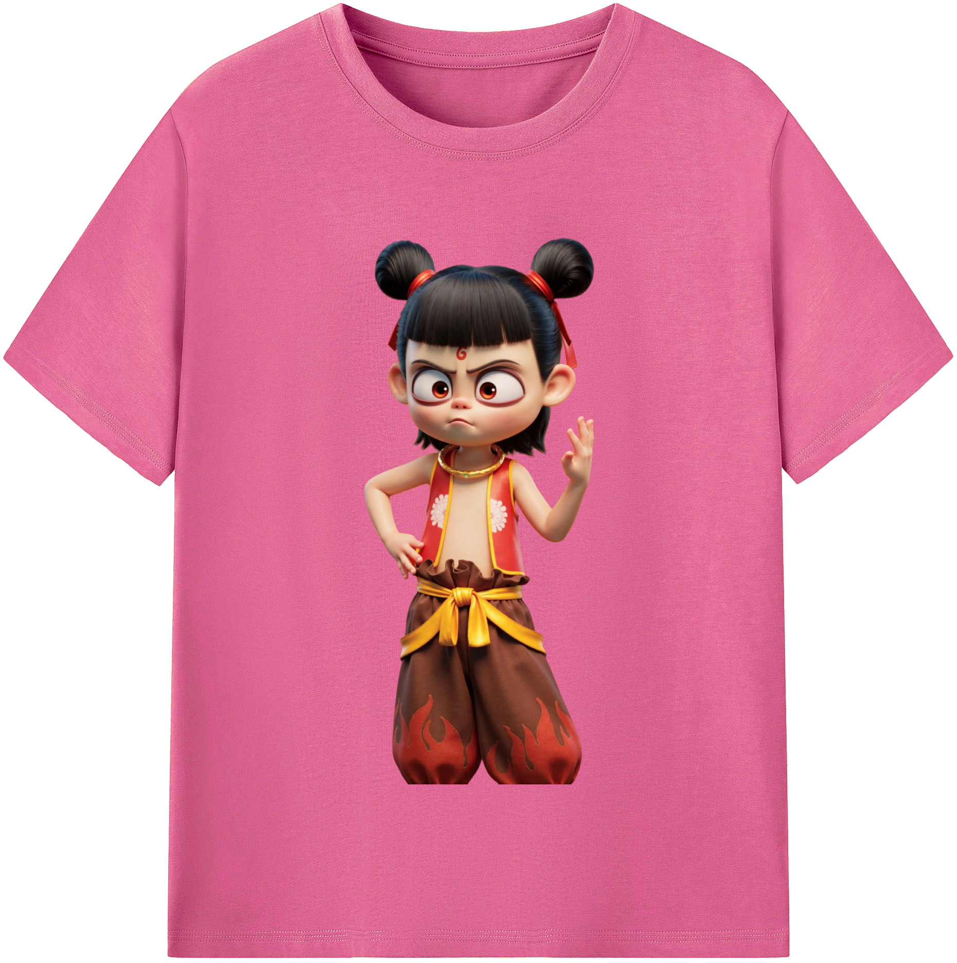 （画像用） Ne Zha 2 ナタ 魔童の大暴れ レディースカジュアルプリントTシャツ（綿100％）