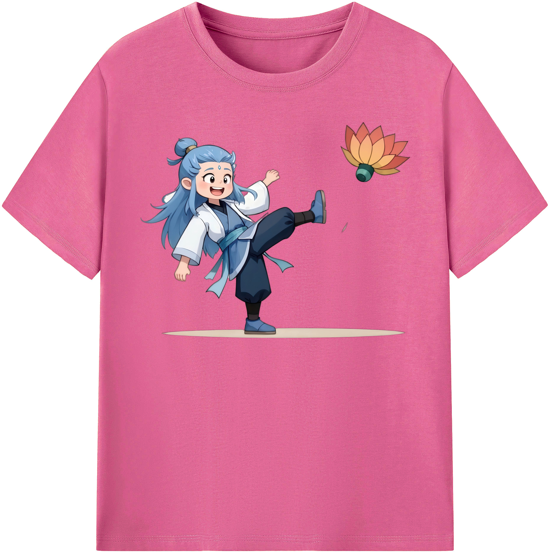 （画像用） Ne Zha 2 ナタ 魔童の大暴れ レディースカジュアルプリントTシャツ（綿100％）