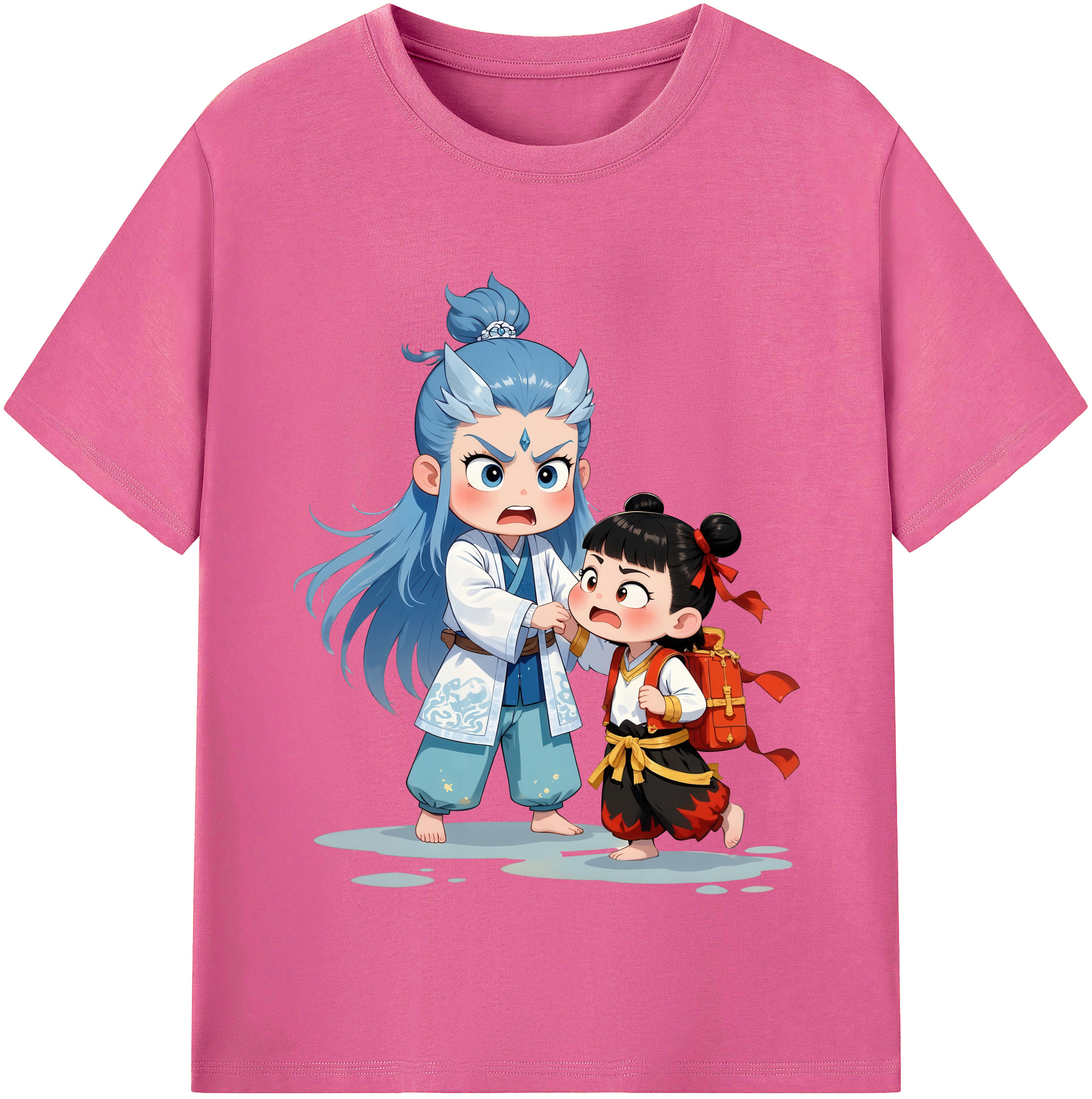 （画像用） Ne Zha 2 ナタ 魔童の大暴れ レディースカジュアルプリントTシャツ（綿100％）