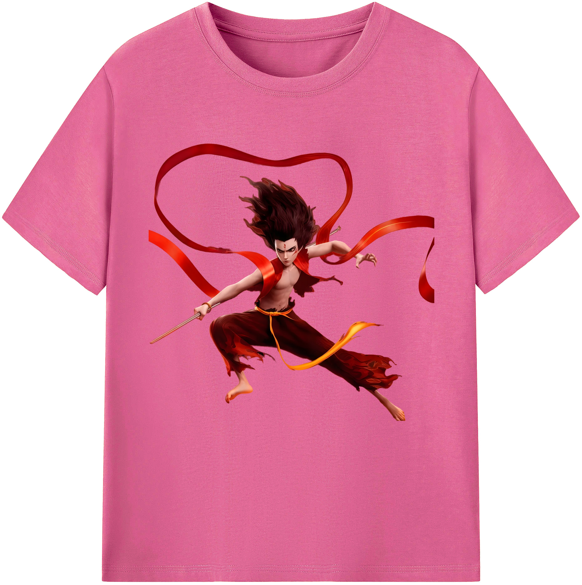 （画像用） Ne Zha 2 ナタ 魔童の大暴れ レディースカジュアルプリントTシャツ（綿100％）