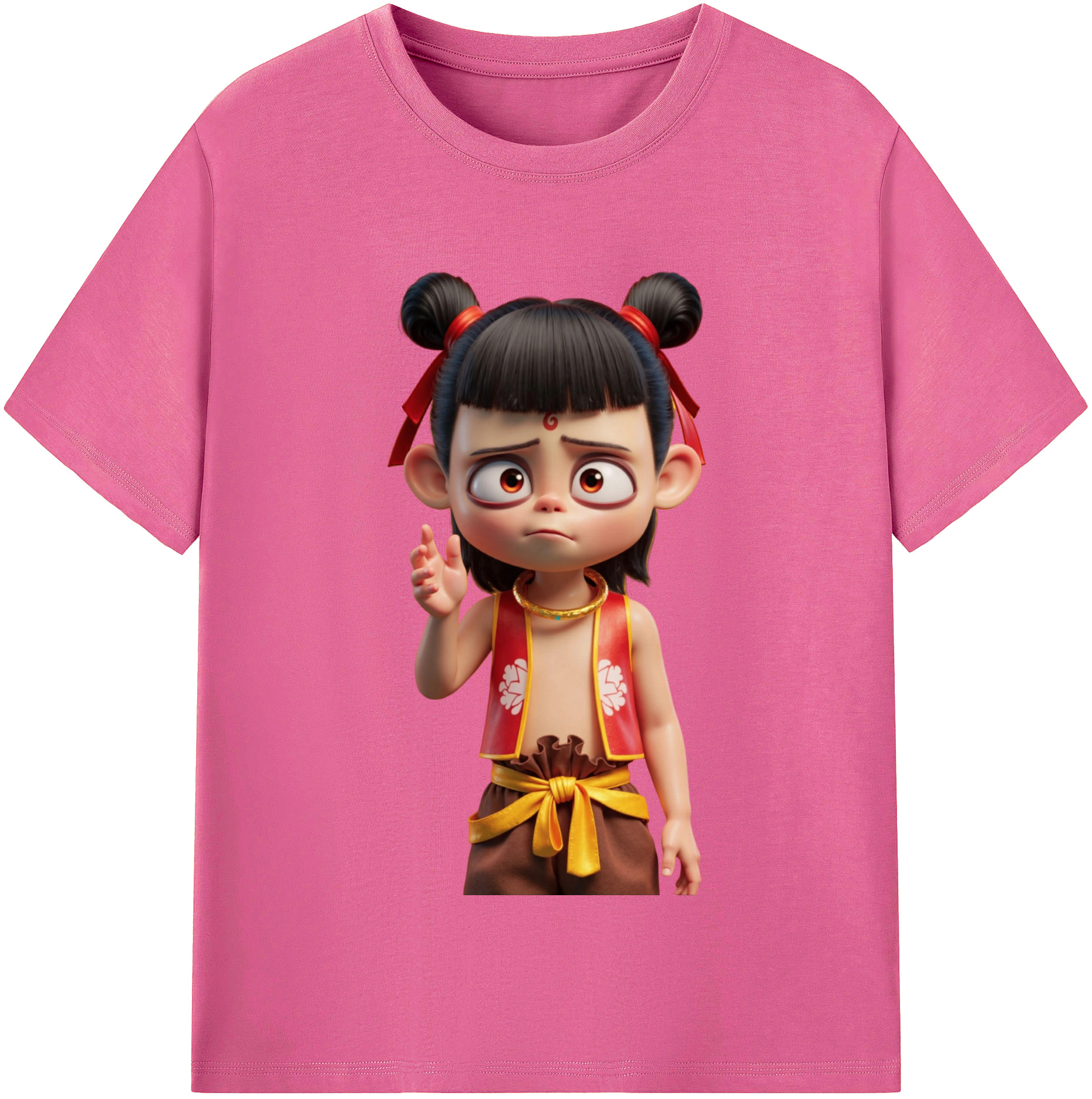 （画像用） Ne Zha 2 ナタ 魔童の大暴れ レディースカジュアルプリントTシャツ（綿100％）