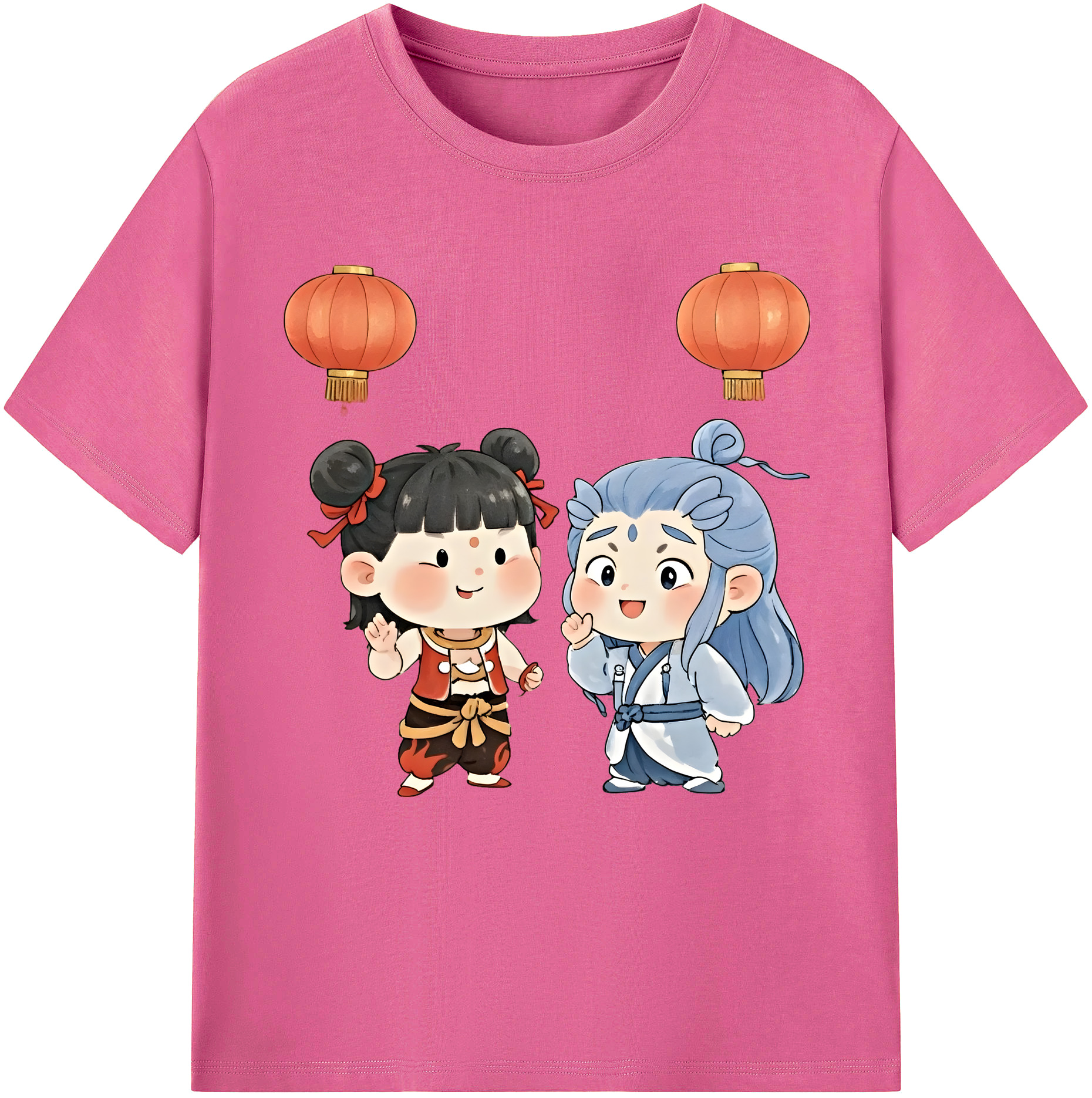 （画像用） Ne Zha 2 ナタ 魔童の大暴れ レディースカジュアルプリントTシャツ（綿100％）