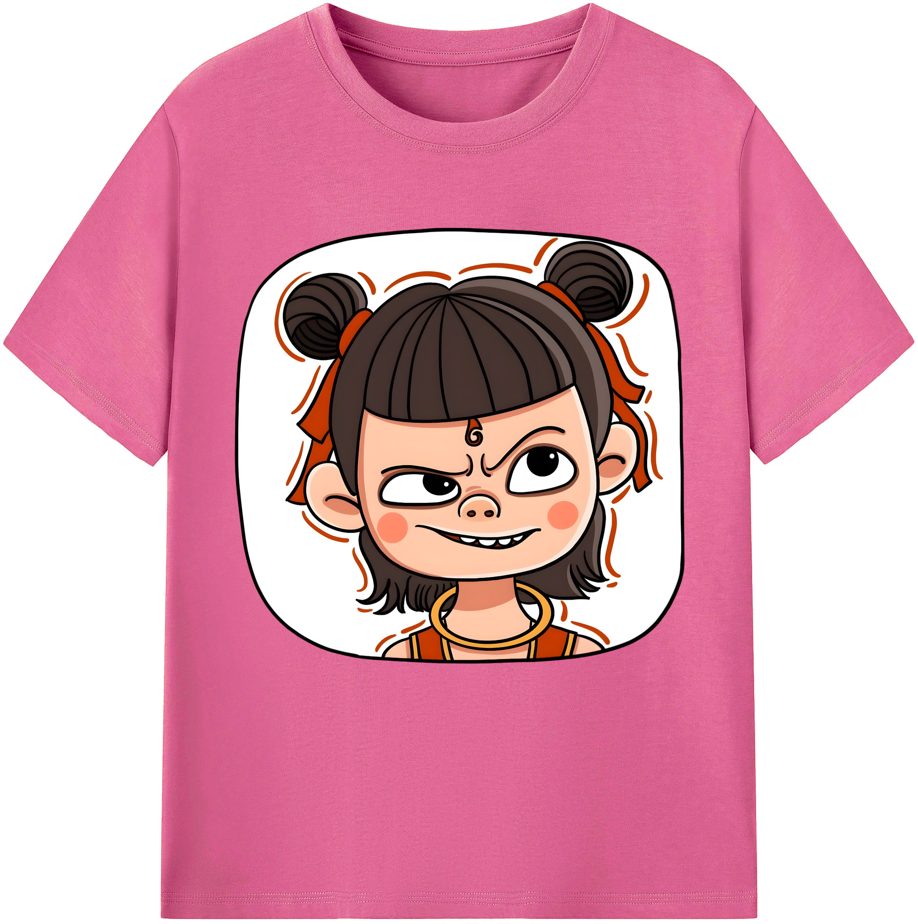 （画像用） Ne Zha 2 ナタ 魔童の大暴れ レディースカジュアルプリントTシャツ（綿100％）