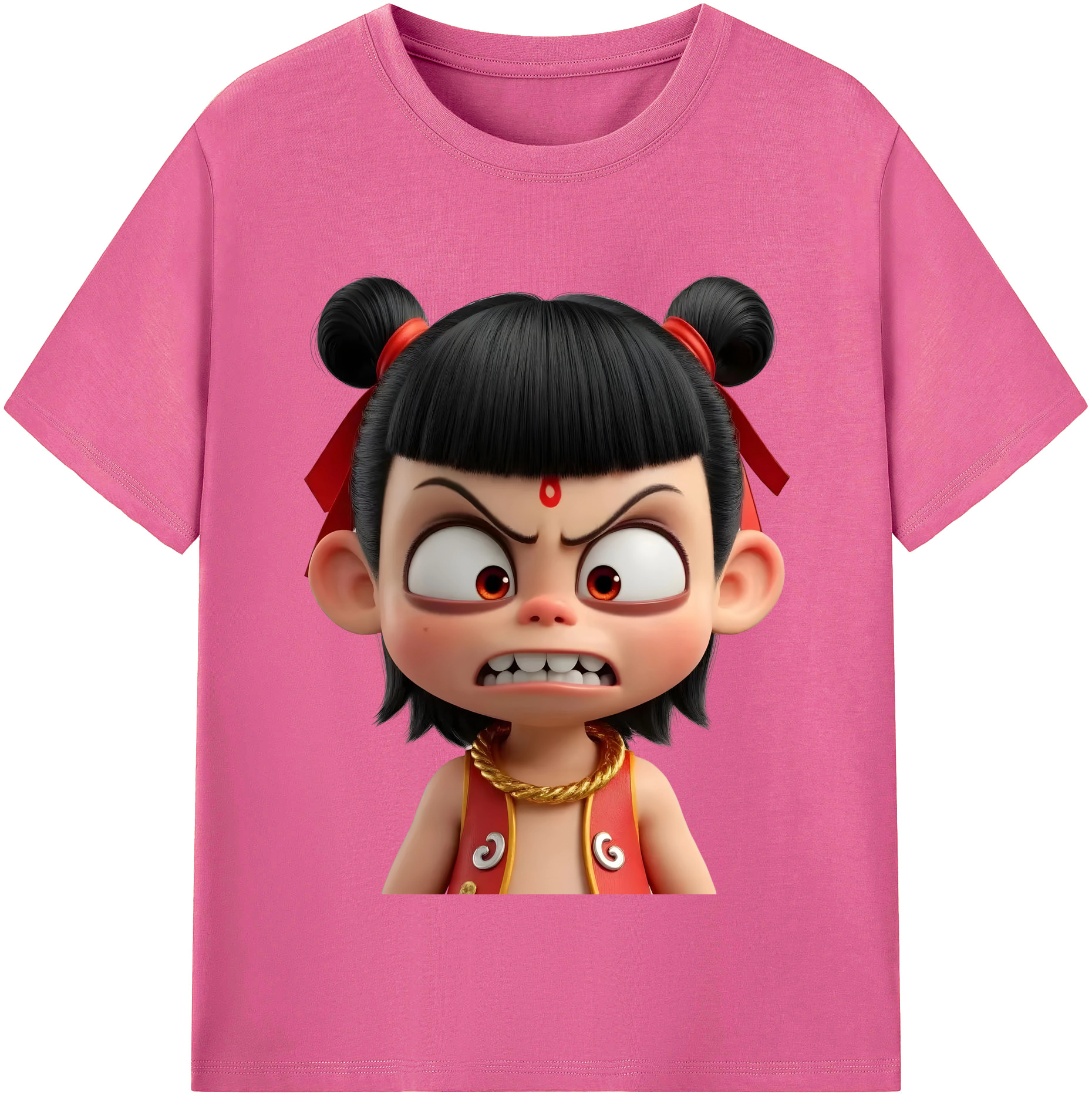 （画像用） Ne Zha 2 ナタ 魔童の大暴れ レディースカジュアルプリントTシャツ（綿100％）