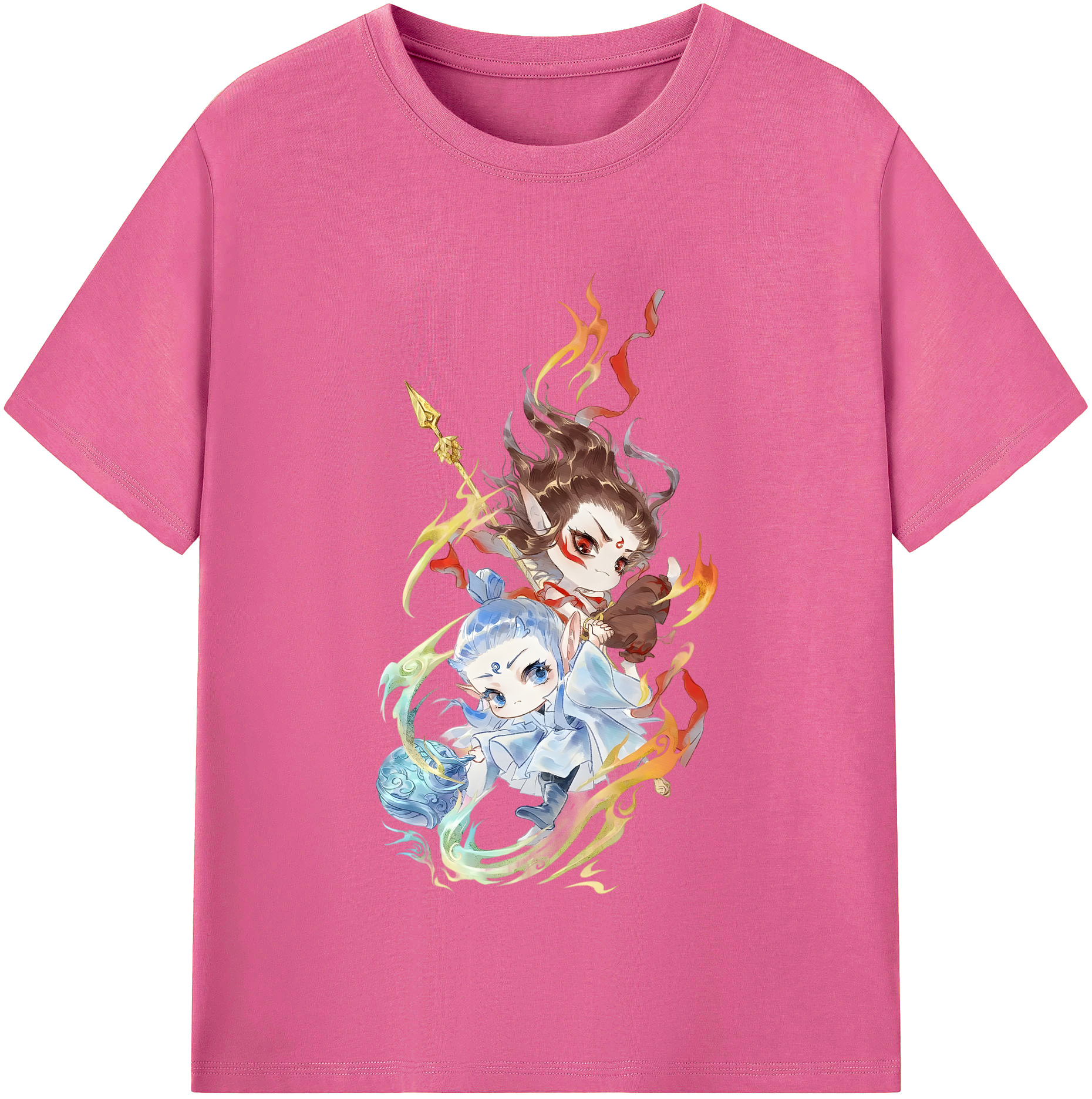 （画像用） Ne Zha 2 ナタ 魔童の大暴れ レディースカジュアルプリントTシャツ（綿100％）